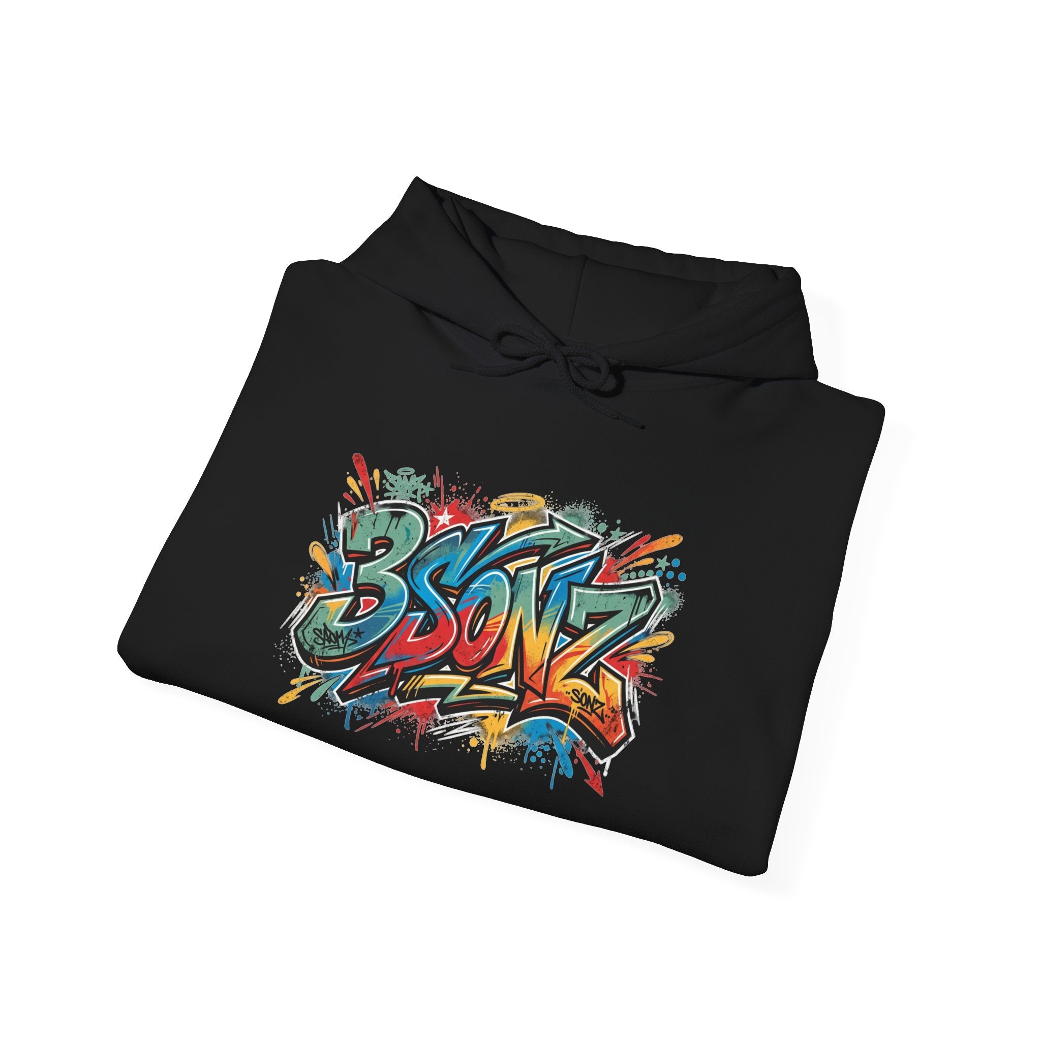 Graffiti Family Hoodie – Colorful Street Art Pullover ("Family" & "3Sonz")