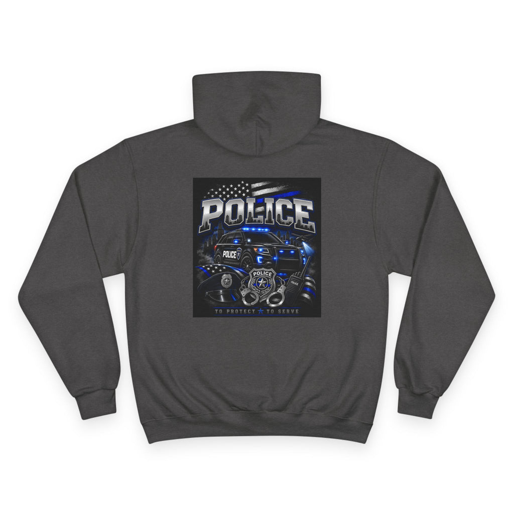 Police Lives Matter Hoodie | Thin Blue Line, Patrol Car Back Graphic