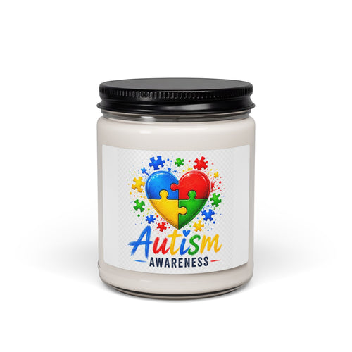 Autism Awareness Puzzle Heart Candle | Scented Soy 9oz