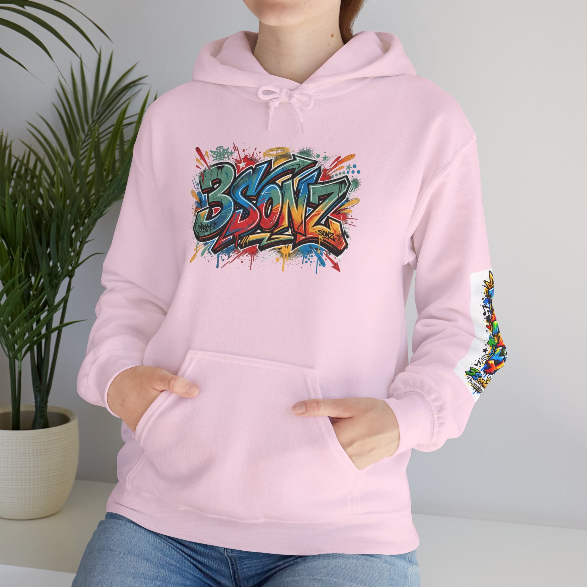 Graffiti Family Hoodie – Colorful Street Art Pullover ("Family" & "3Sonz")