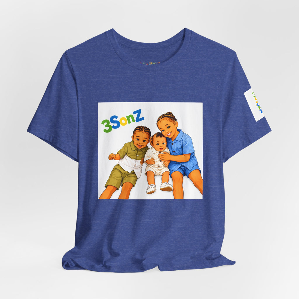 3Sonz Kids Illustration Tee | Siblings Cartoon Portrait T-Shirt
