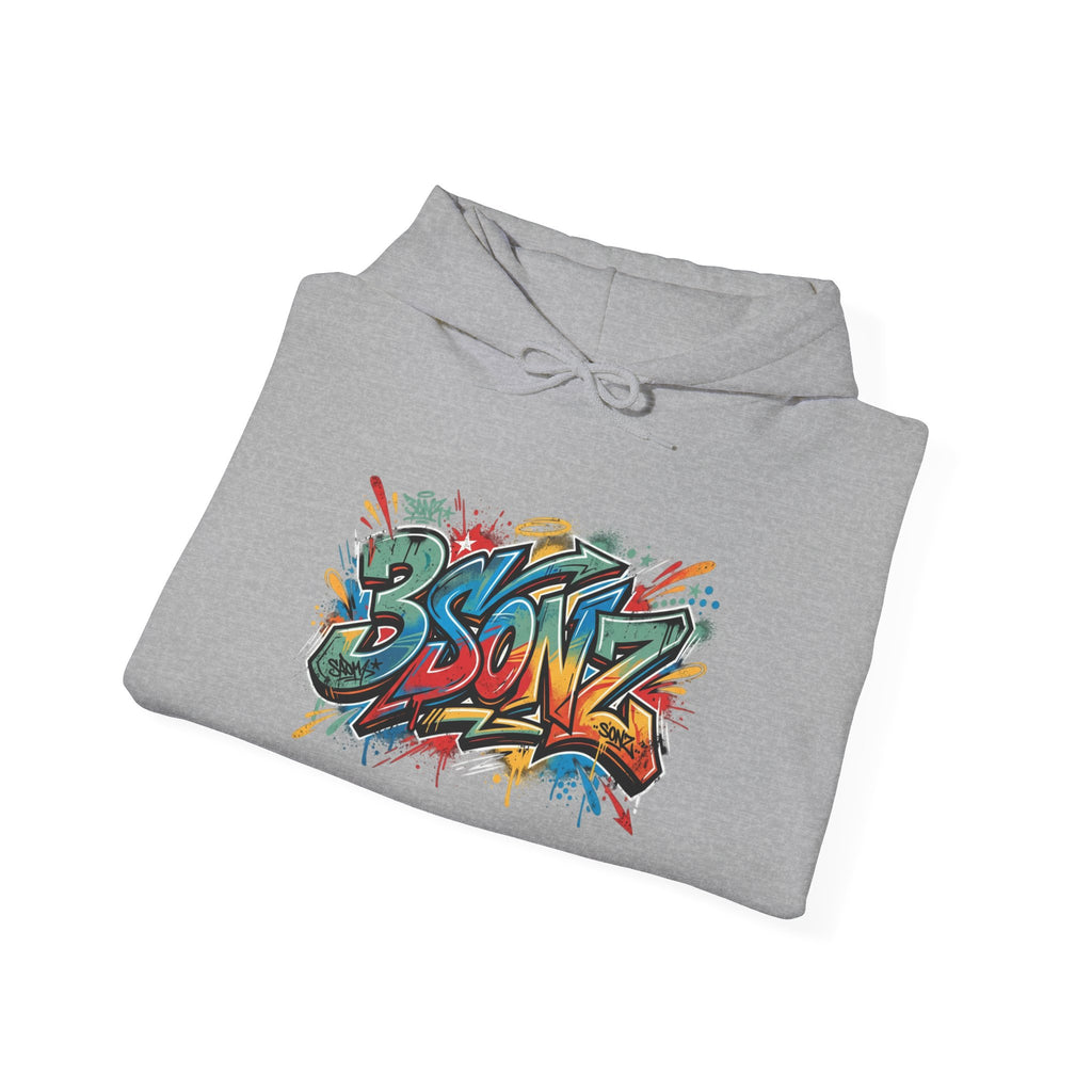 Graffiti Family Hoodie – Colorful Street Art Pullover ("Family" & "3Sonz")