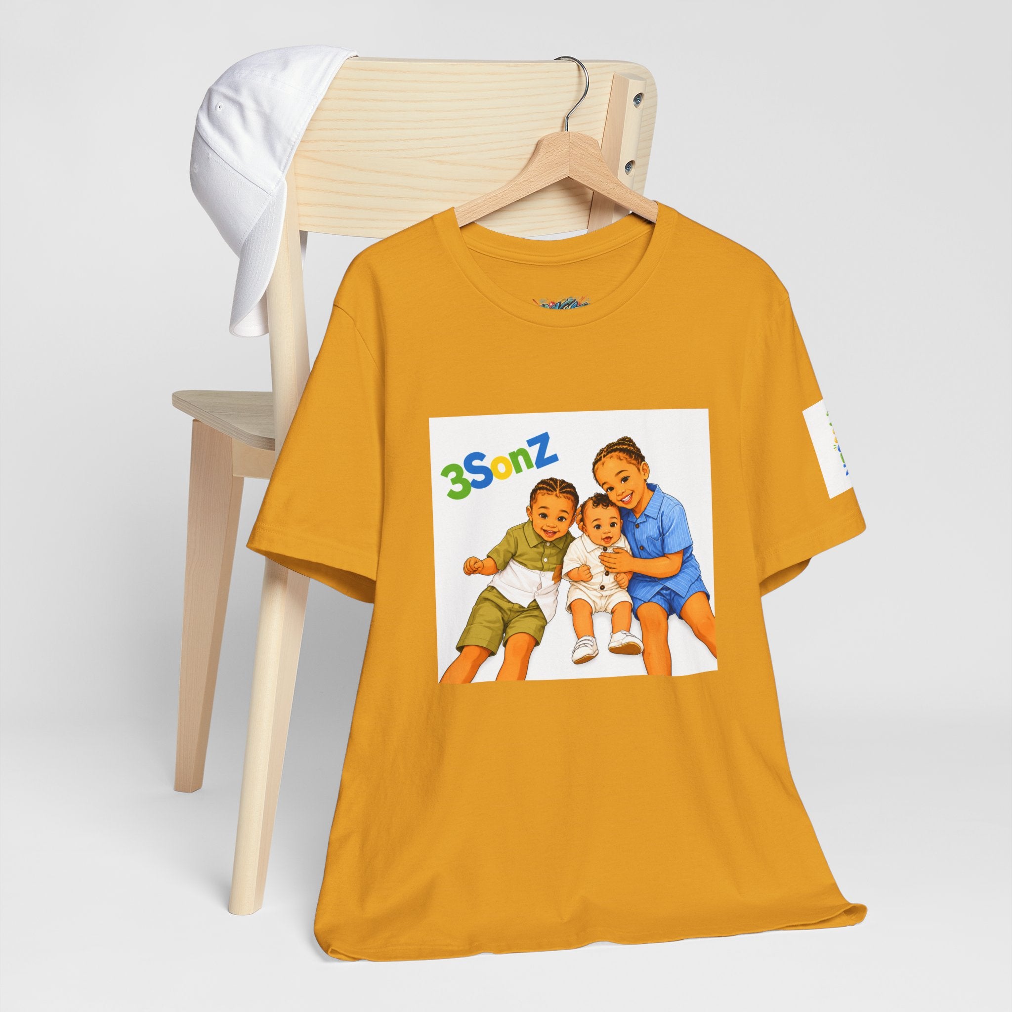 3Sonz Kids Illustration Tee | Siblings Cartoon Portrait T-Shirt