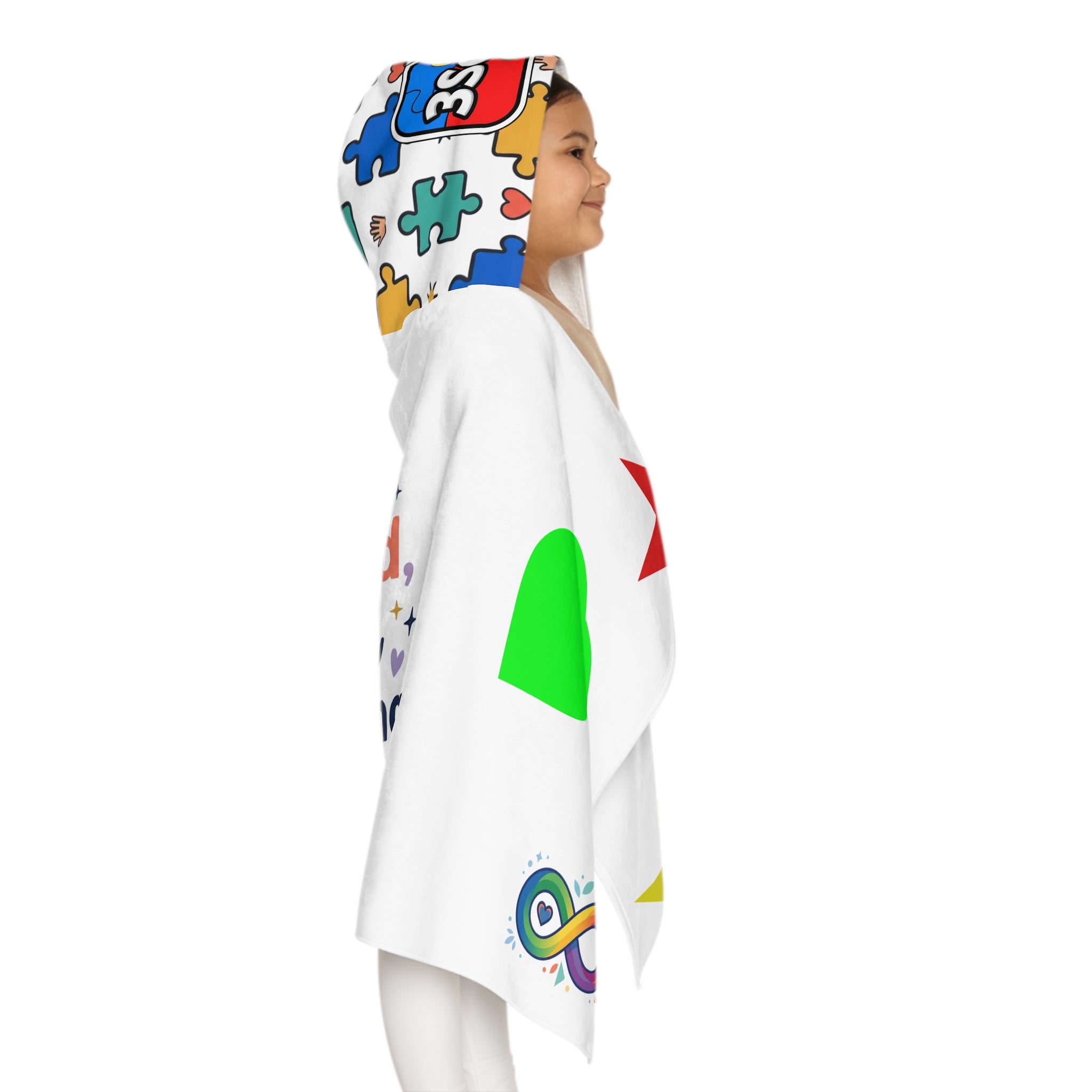 3SonZ I am smart kind magical and amazing Youth Hooded Towel | Rainbow affirmation