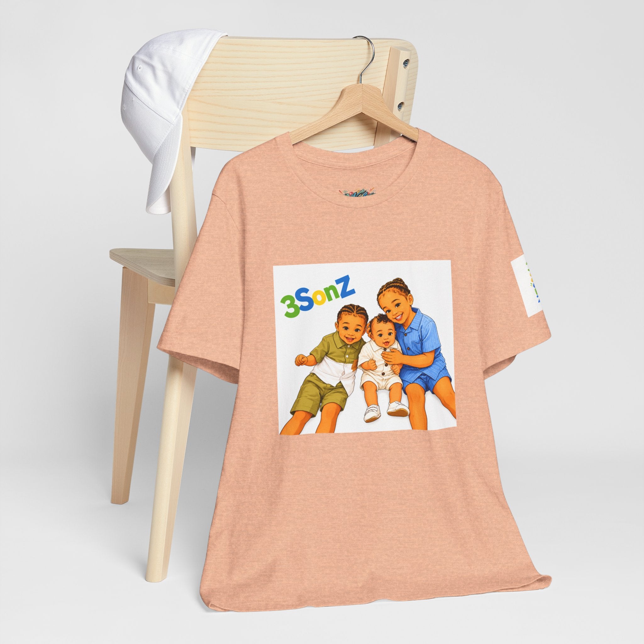 3Sonz Kids Illustration Tee | Siblings Cartoon Portrait T-Shirt