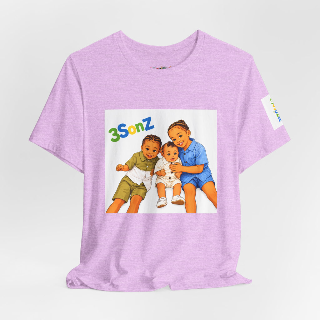 3Sonz Kids Illustration Tee | Siblings Cartoon Portrait T-Shirt