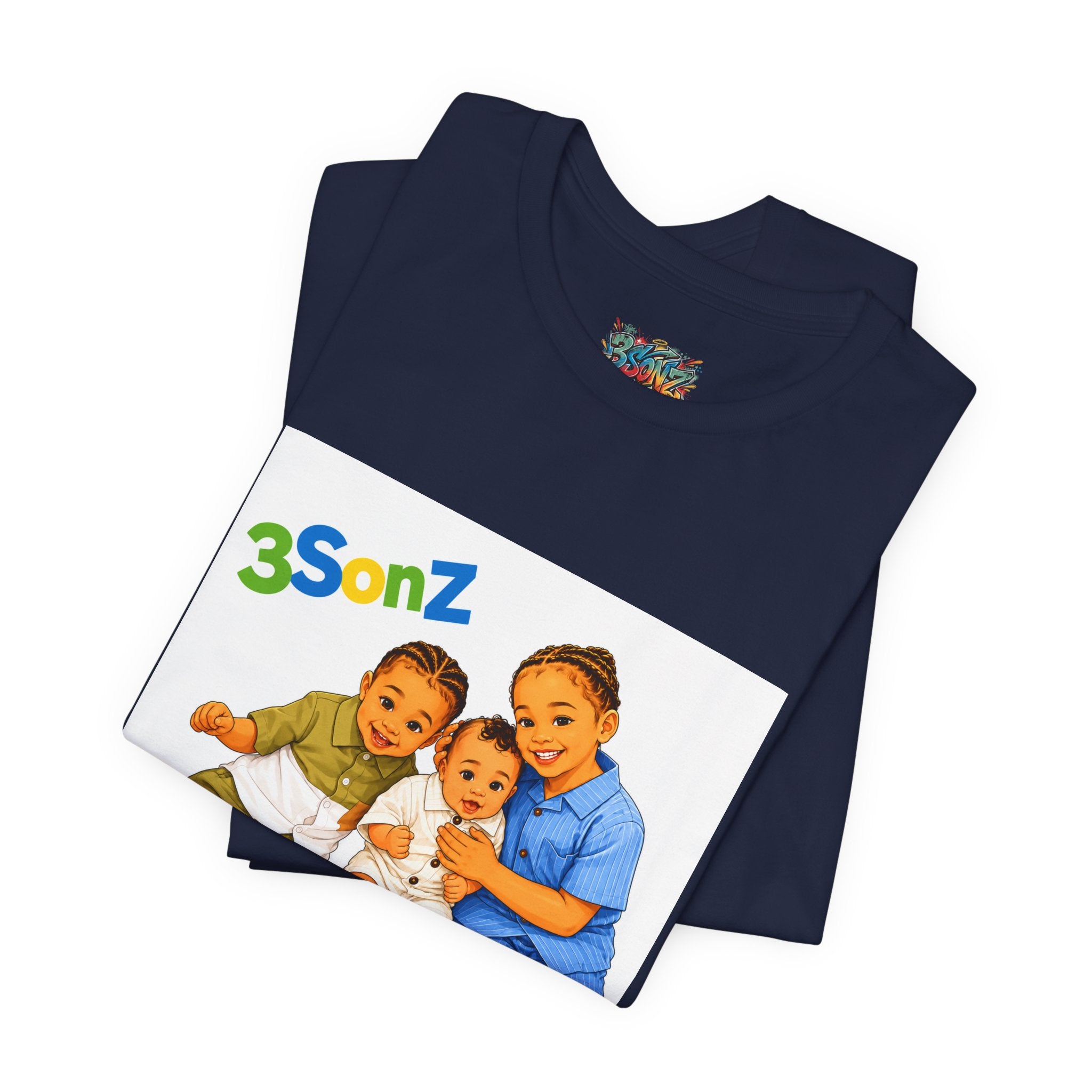 3Sonz Kids Illustration Tee | Siblings Cartoon Portrait T-Shirt