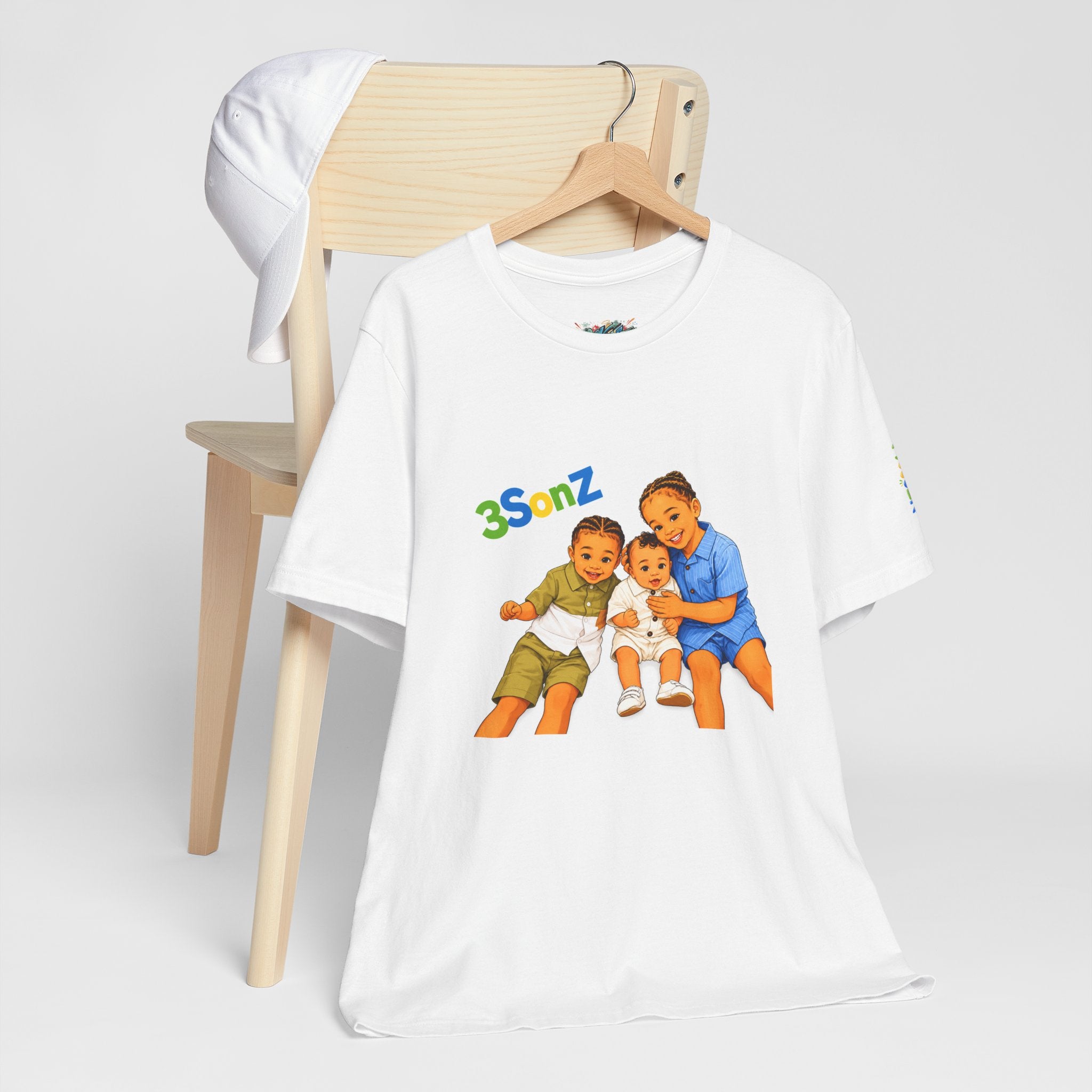 3Sonz Kids Illustration Tee | Siblings Cartoon Portrait T-Shirt