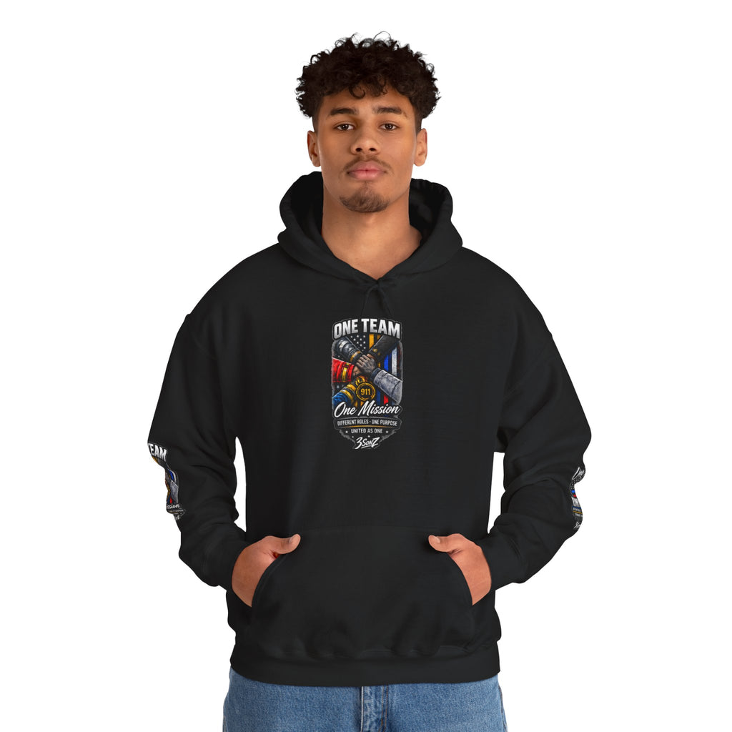 One Team One Mission Firefighter Police EMS Corrections Hoodie | We Got Each Other's Back