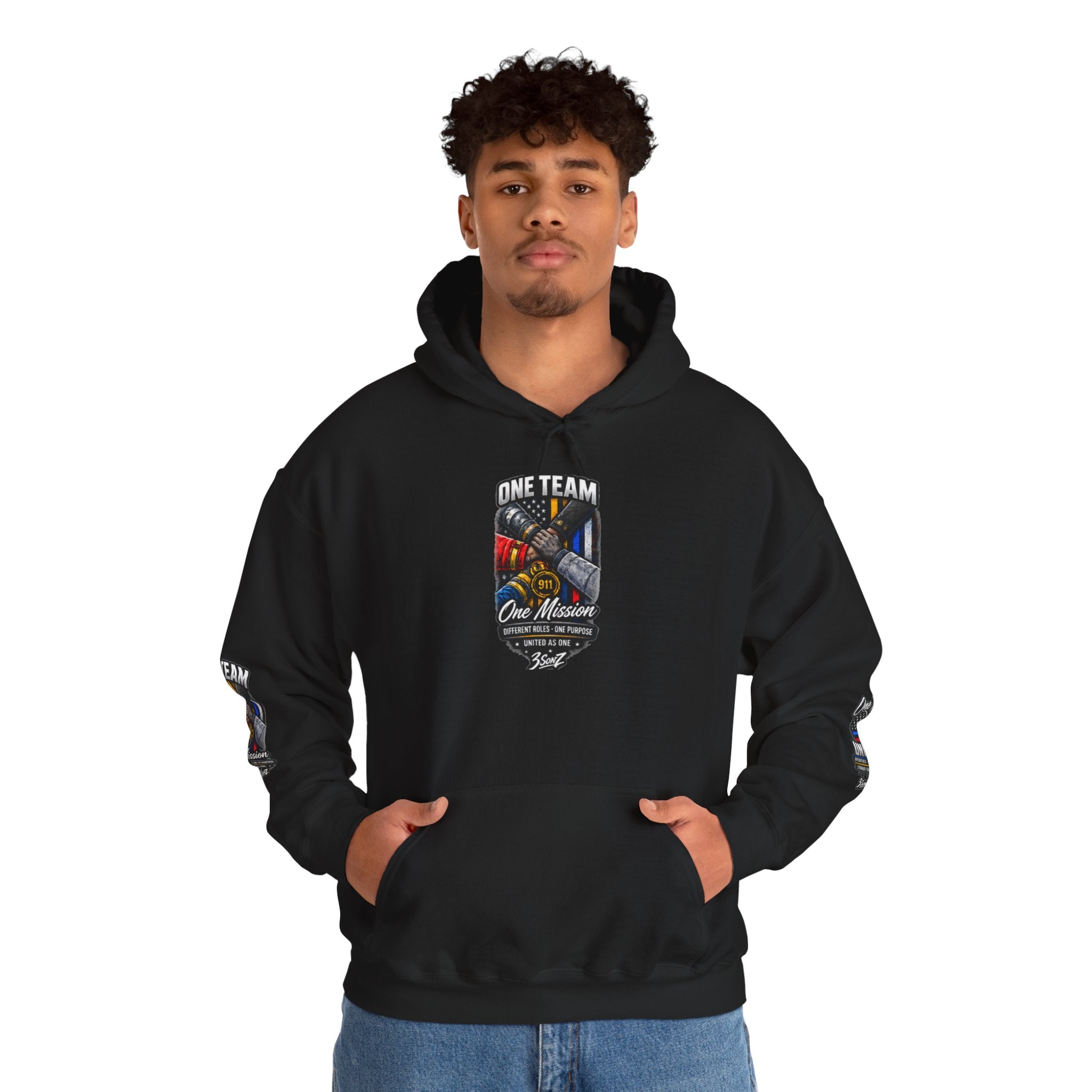 One Team One Mission Firefighter Police EMS Corrections Hoodie | We Got Each Other's Back