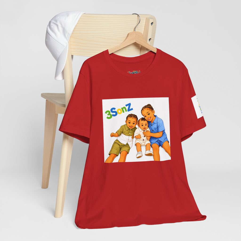 3Sonz Kids Illustration Tee | Siblings Cartoon Portrait T-Shirt