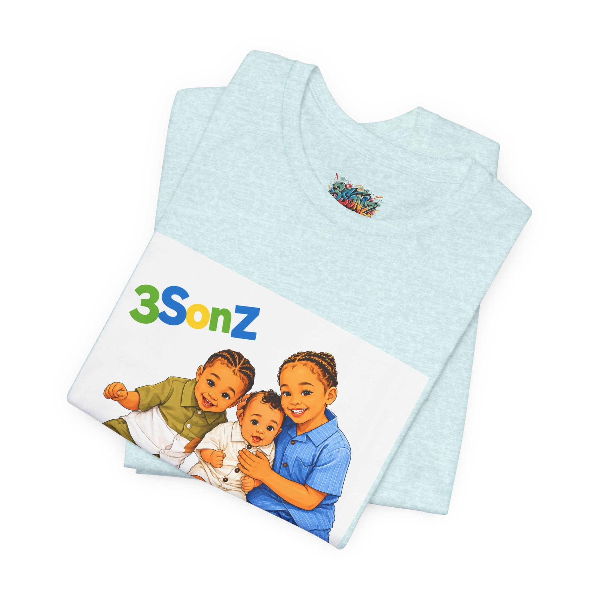 3Sonz Kids Illustration Tee | Siblings Cartoon Portrait T-Shirt