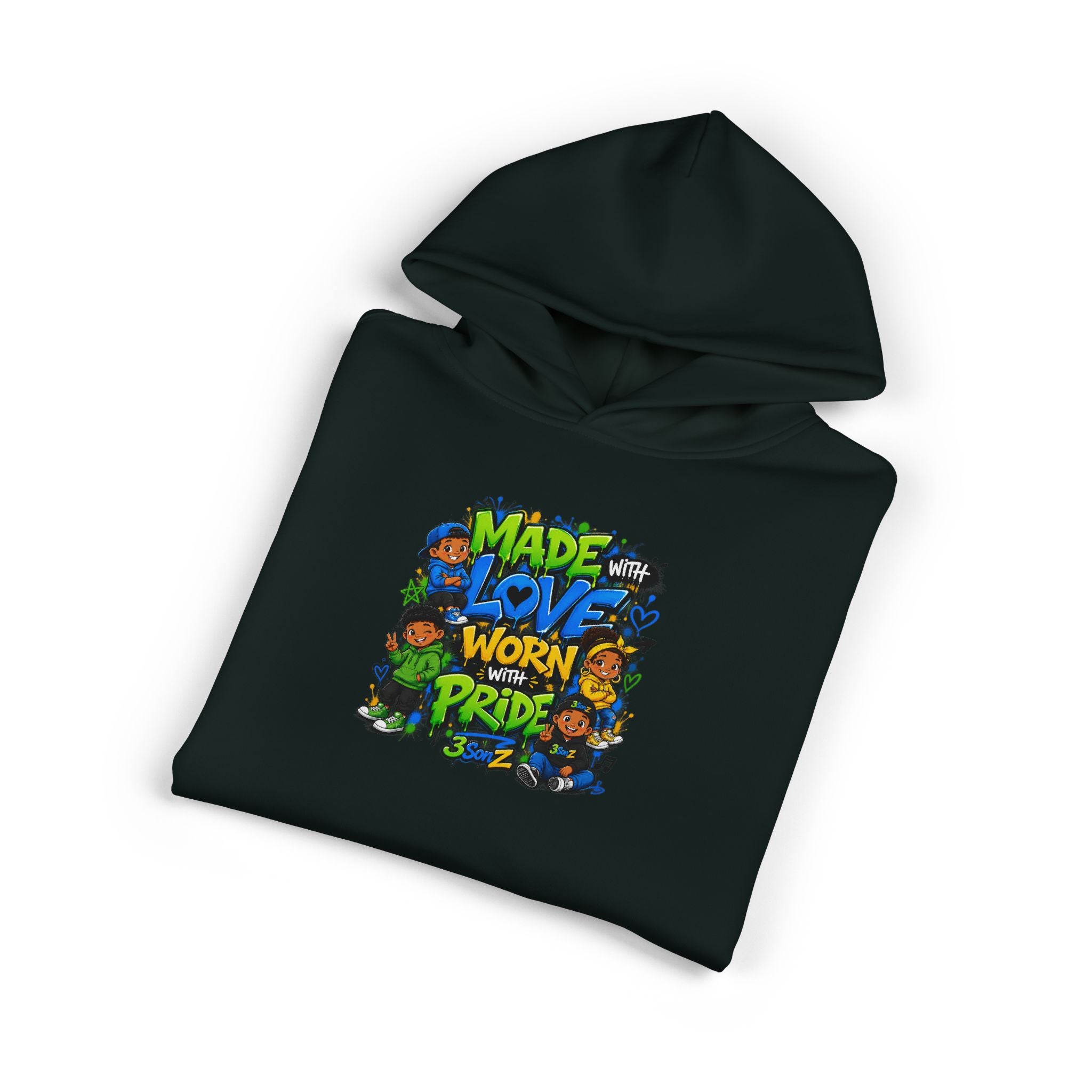 Pride Hoodie — "Made with Love Worn with Pride" Floral Rainbow Design