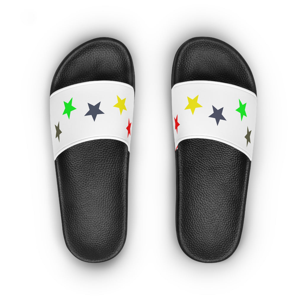 Multicolor Star Pattern Women's Slide Sandals | Colorful Stars Slides