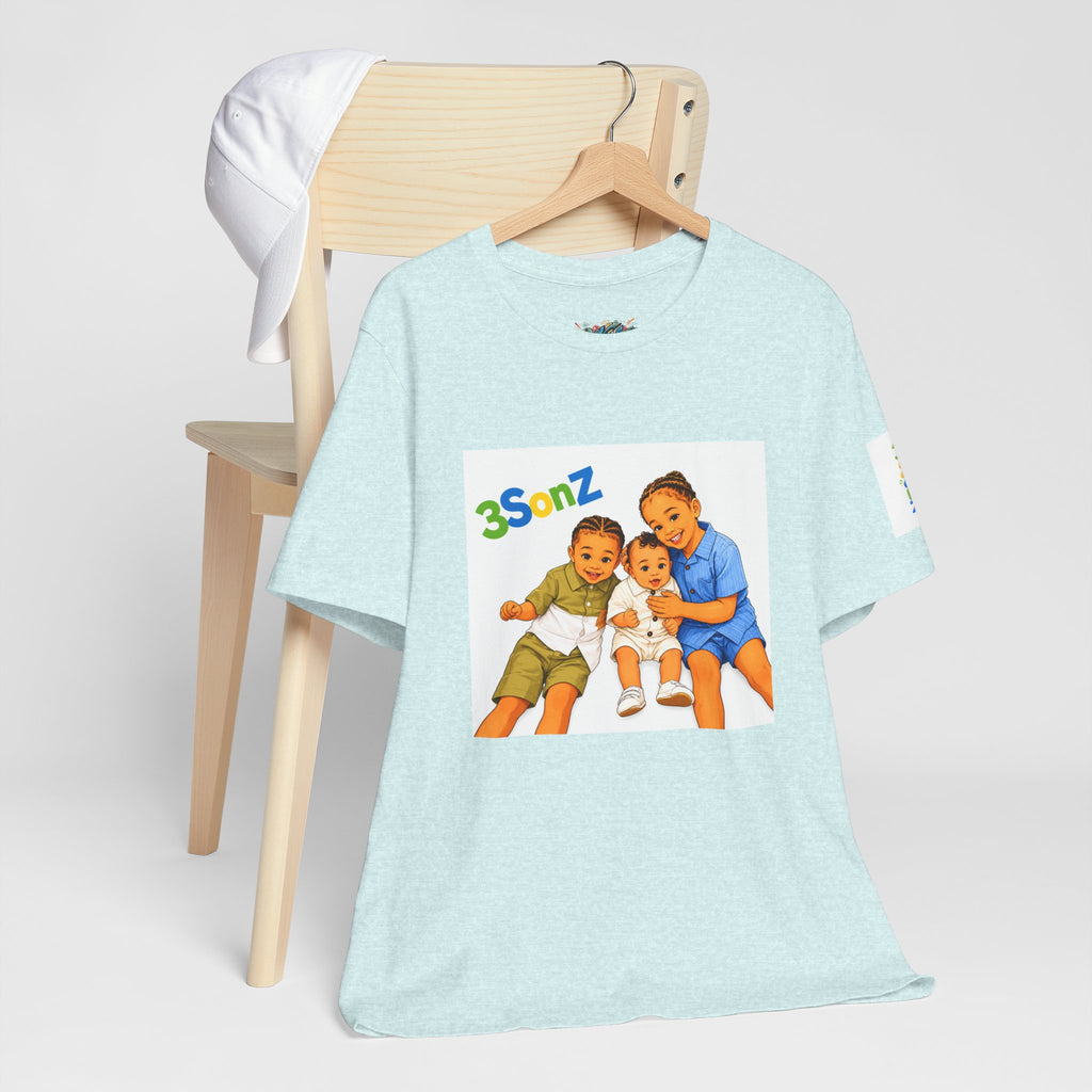 3Sonz Kids Illustration Tee | Siblings Cartoon Portrait T-Shirt
