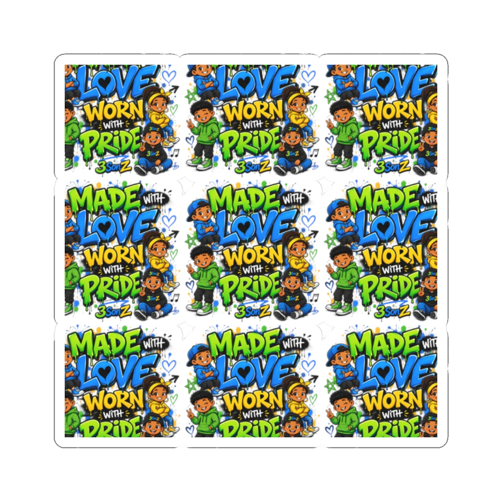 Made With Love, Worn With Pride Kiss-Cut Sticker Sheet