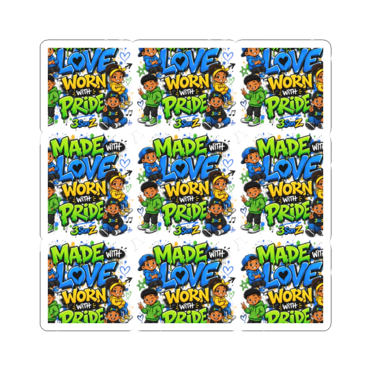 Made With Love, Worn With Pride Kiss-Cut Sticker Sheet