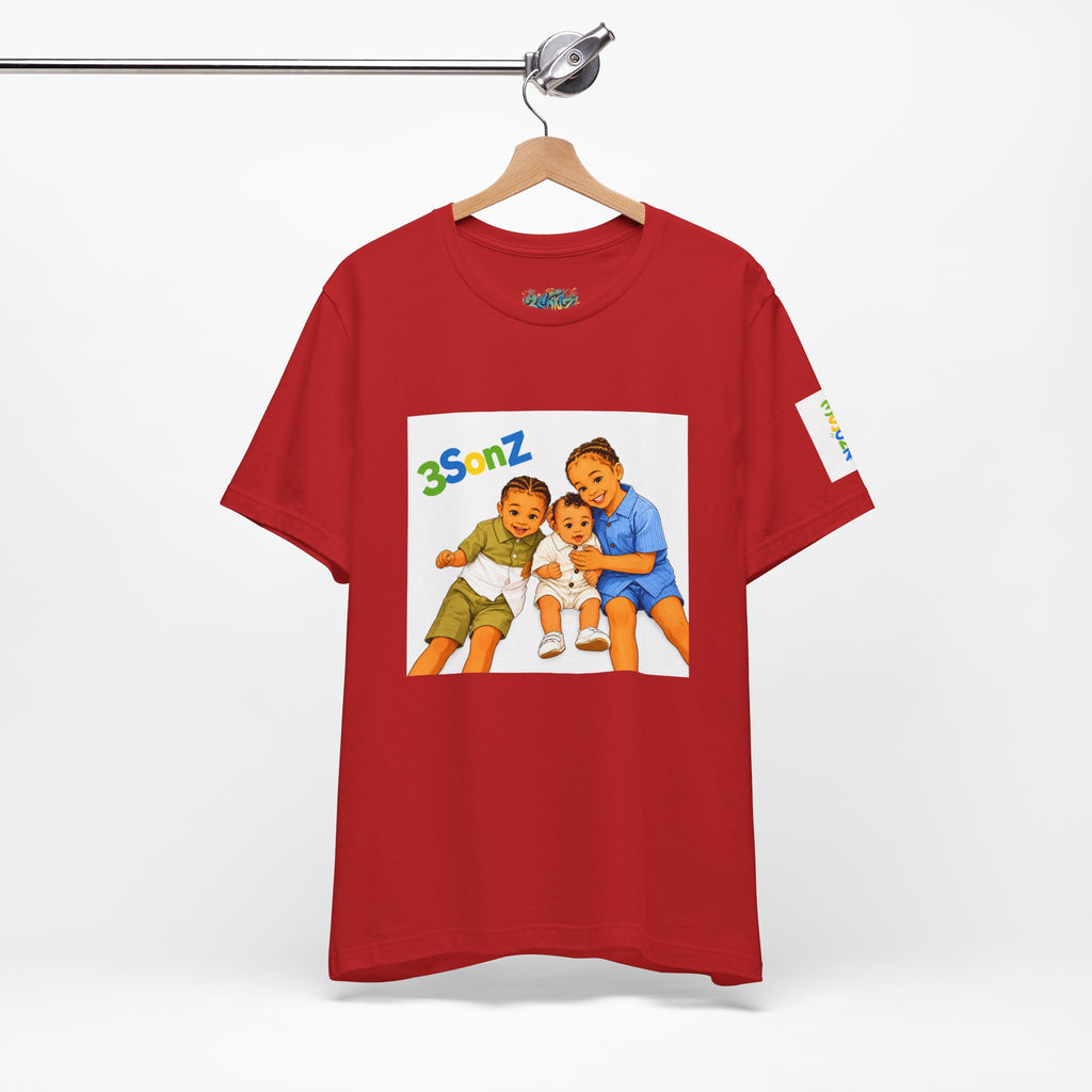 3Sonz Kids Illustration Tee | Siblings Cartoon Portrait T-Shirt