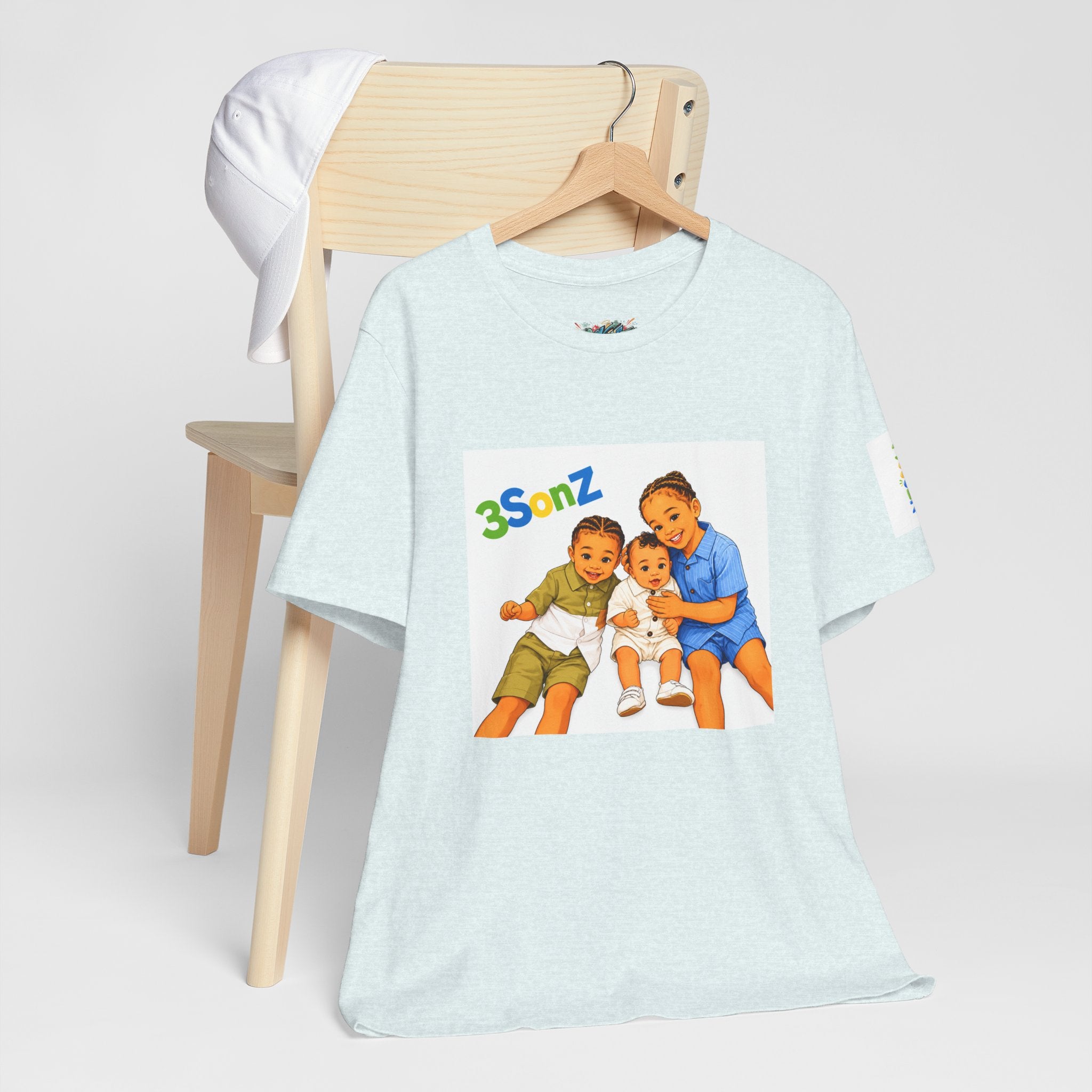 3Sonz Kids Illustration Tee | Siblings Cartoon Portrait T-Shirt