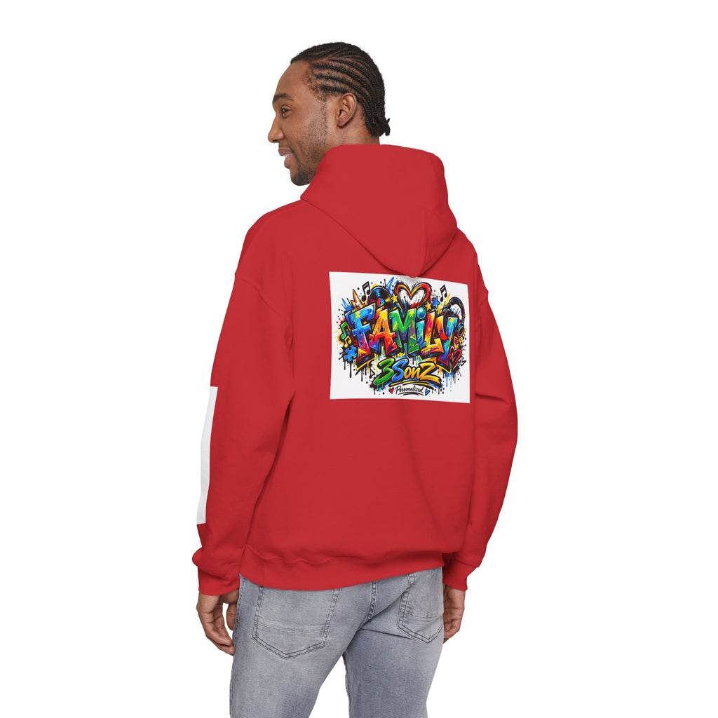 Graffiti Family Hoodie – Colorful Street Art Pullover ("Family" & "3Sonz")