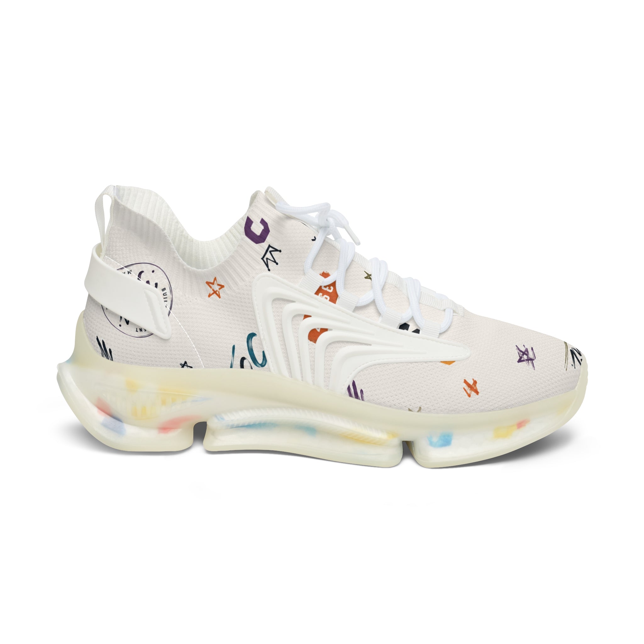 3SonZ Multicolor Number & Star Pattern Women's Mesh Sneakers | Breathable Athletic Shoes