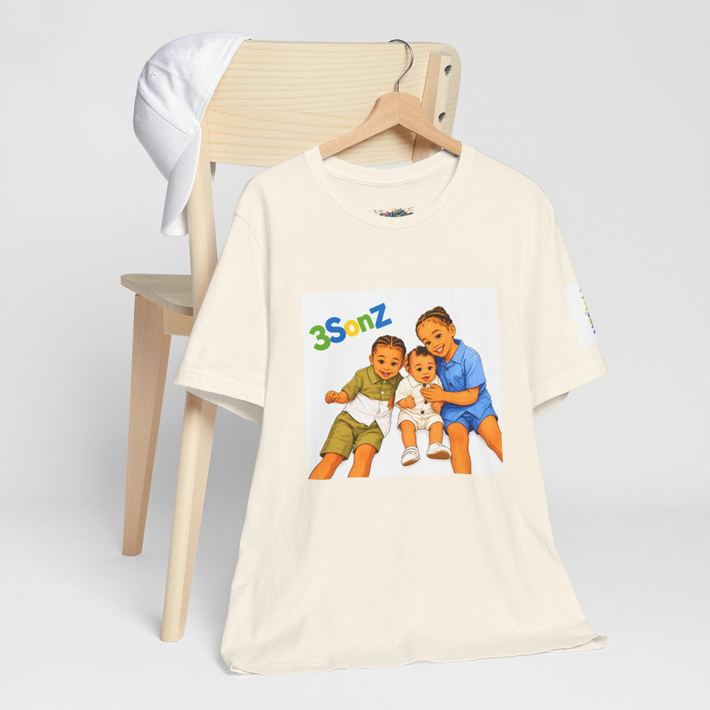 3Sonz Kids Illustration Tee | Siblings Cartoon Portrait T-Shirt