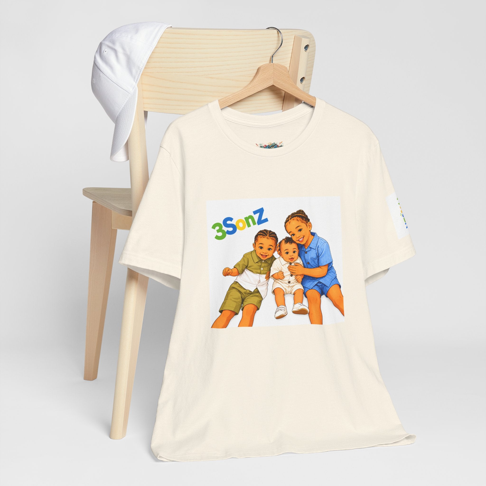 3Sonz Kids Illustration Tee | Siblings Cartoon Portrait T-Shirt