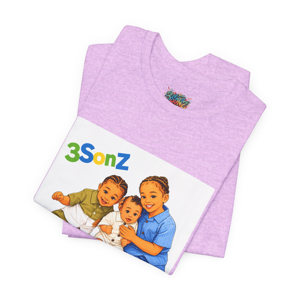 3Sonz Kids Illustration Tee | Siblings Cartoon Portrait T-Shirt