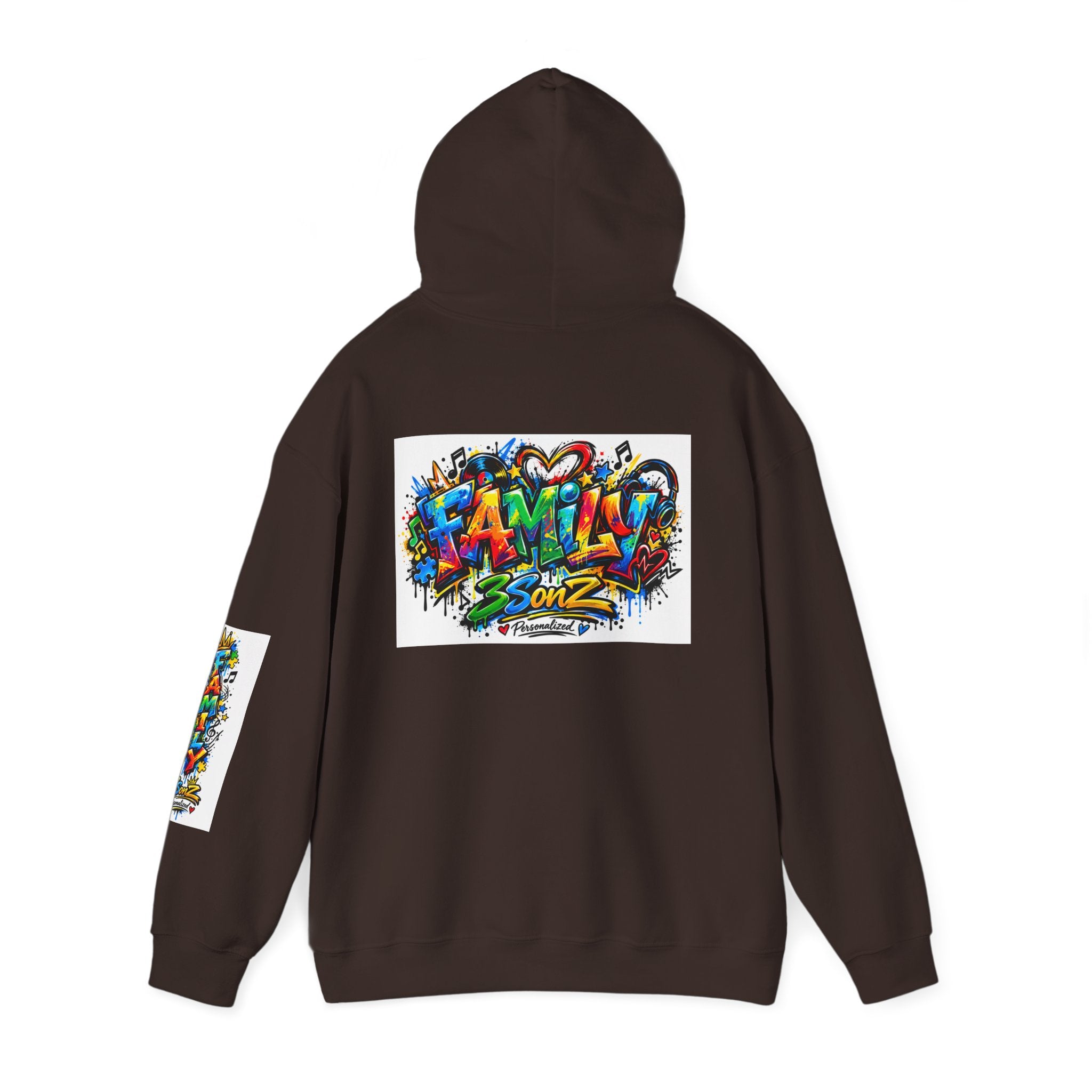 Graffiti Family Hoodie – Colorful Street Art Pullover ("Family" & "3Sonz")
