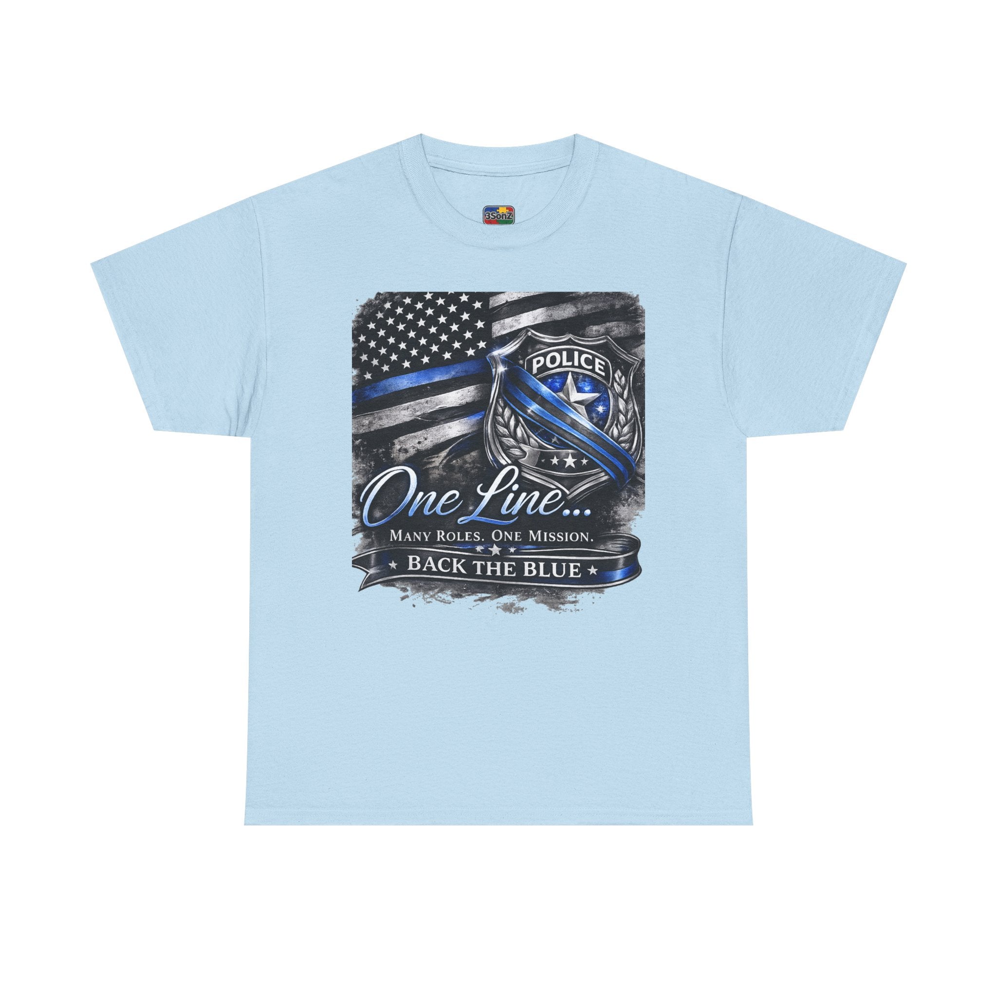 Back the Blue Police Badge Tee | One Line Many Roles One Mission