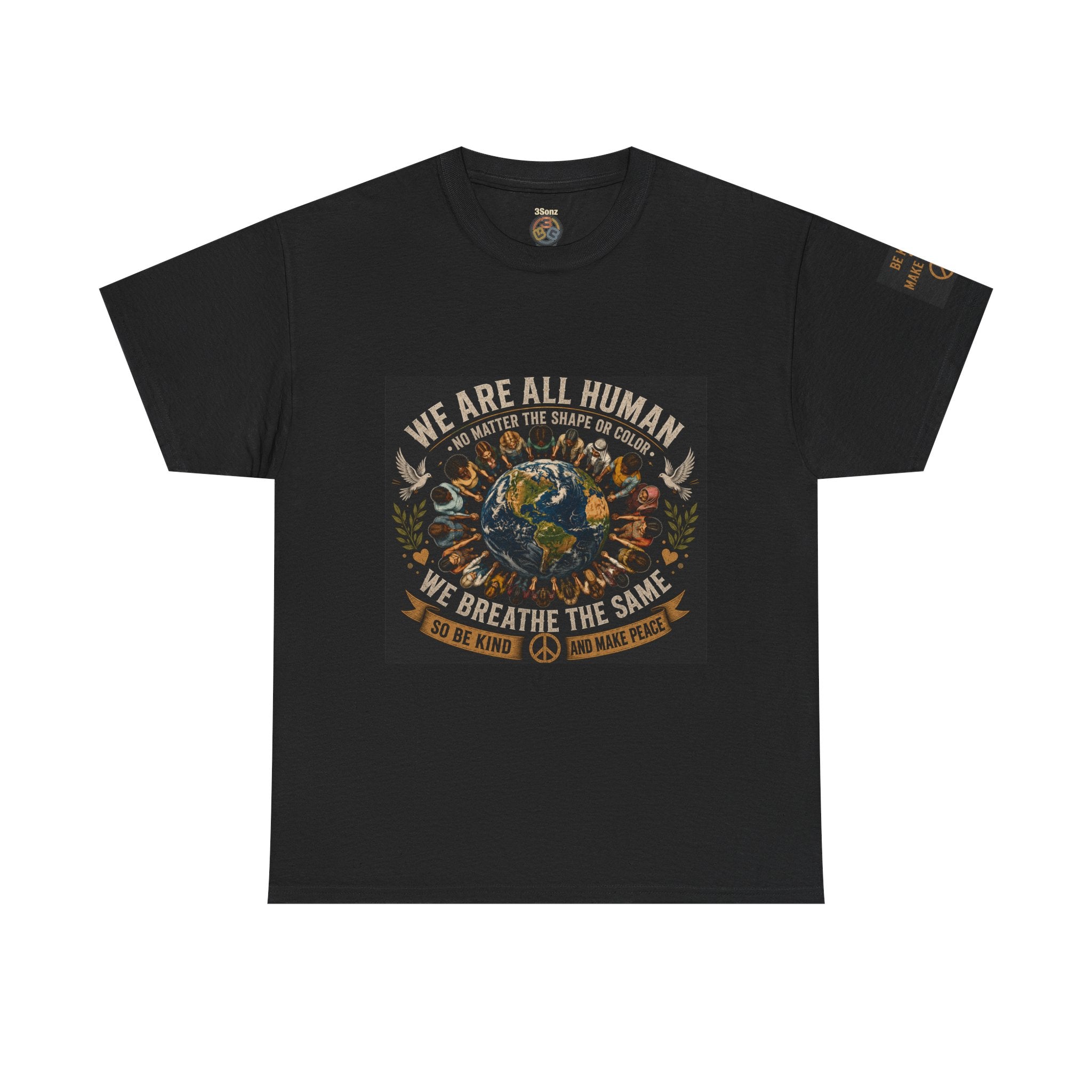 We Are All Human Earth Illustration T-Shirt | Peace, Unity, Be Kind