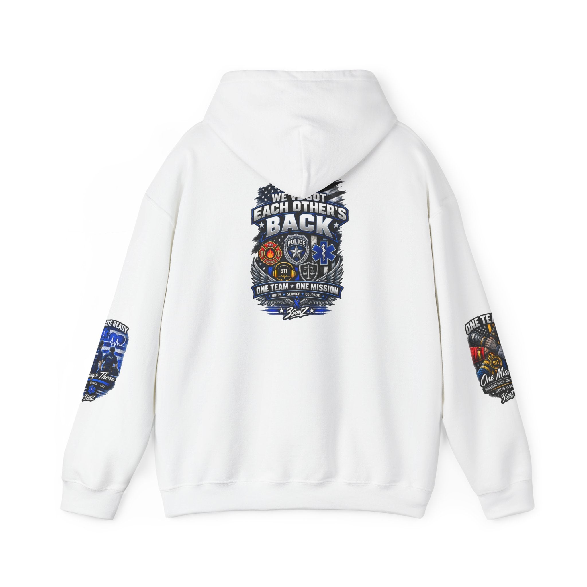 EMS Brotherhood Graphic Hoodie | Each Other's Back Rescue Medic Symbols