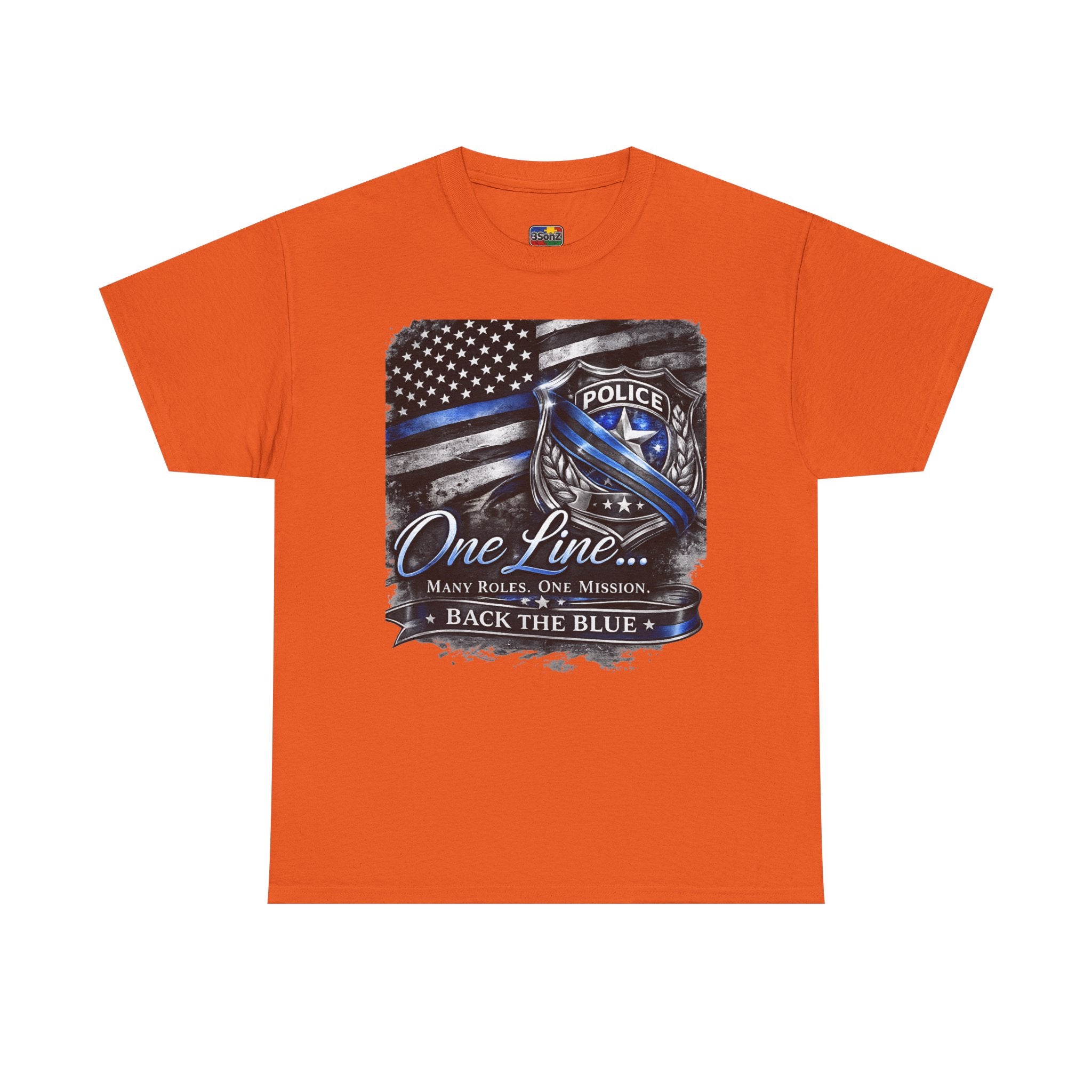 Back the Blue Police Badge Tee | One Line Many Roles One Mission