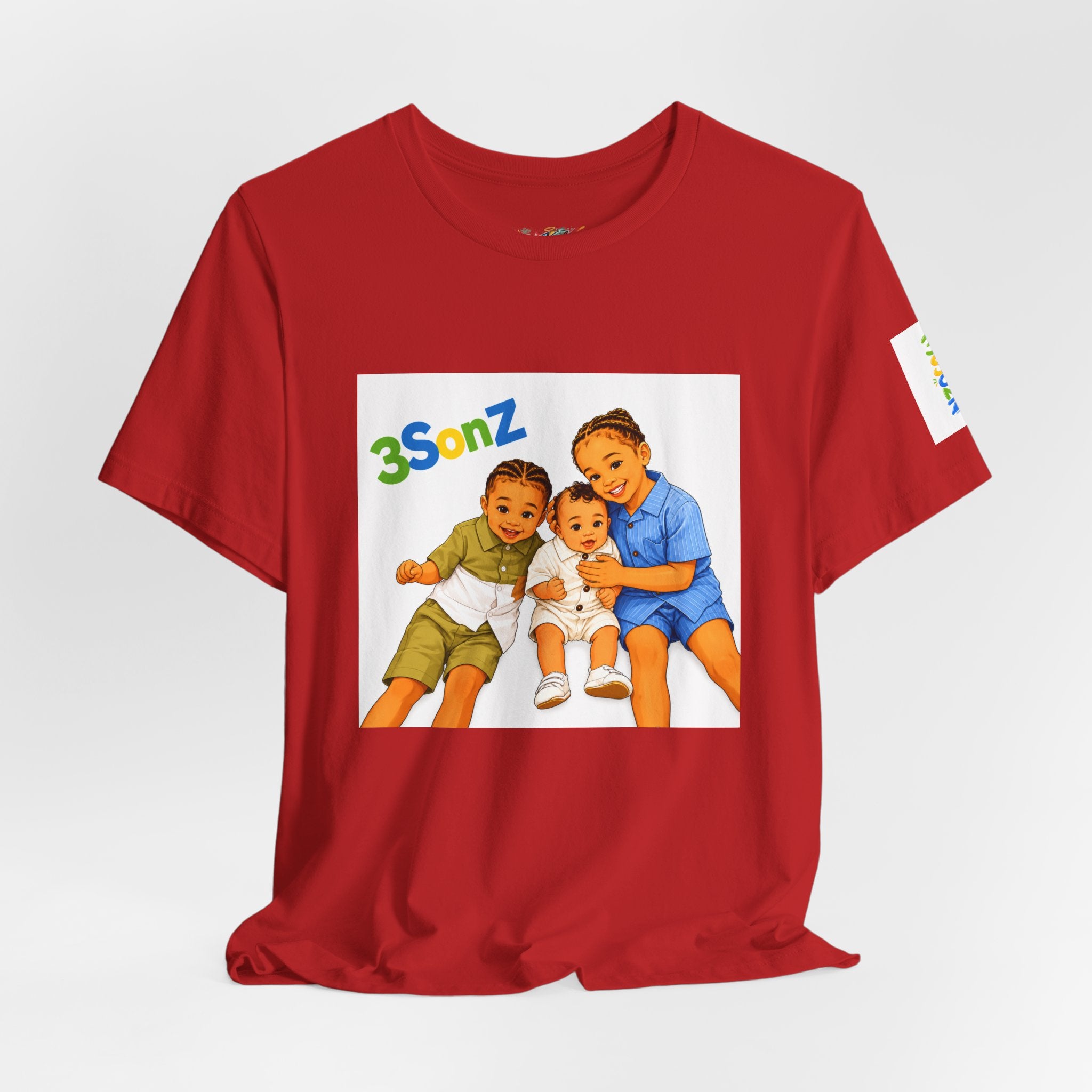 3Sonz Kids Illustration Tee | Siblings Cartoon Portrait T-Shirt