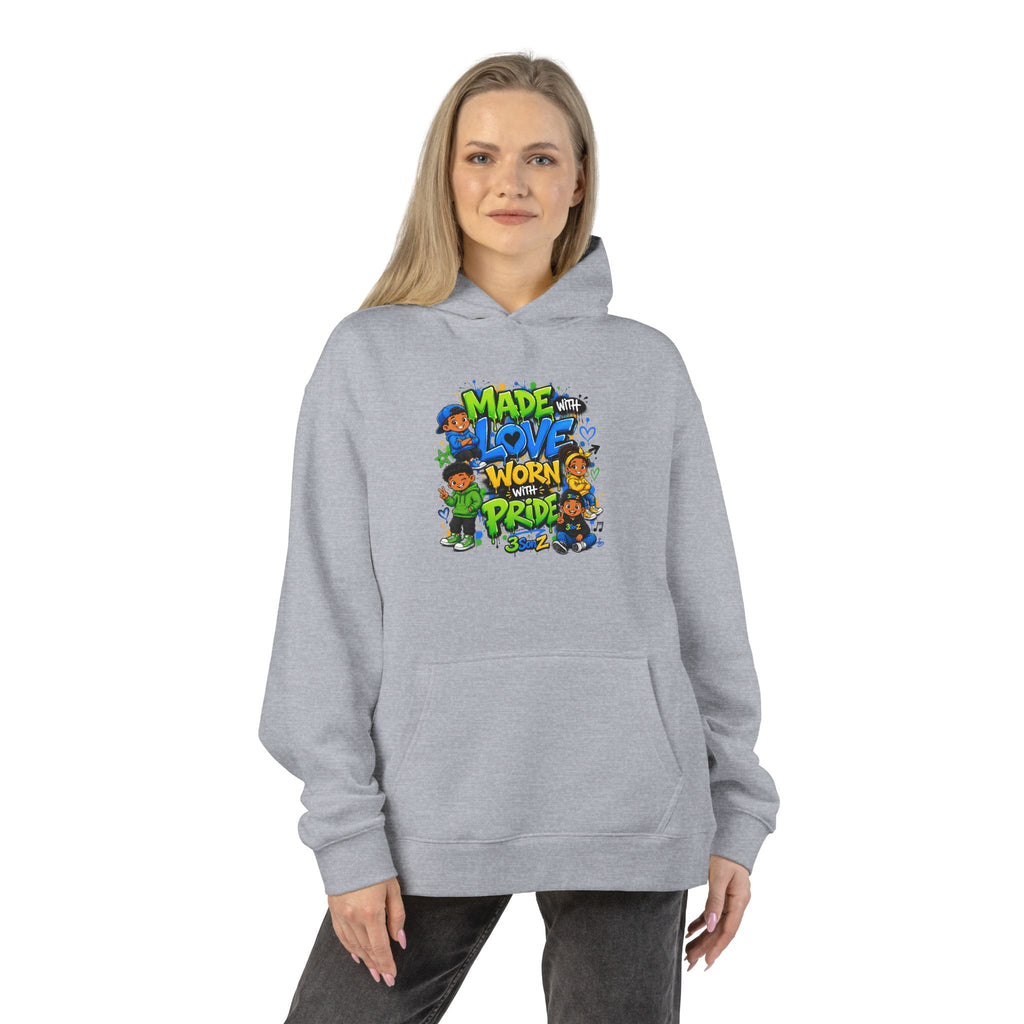 Pride Hoodie — "Made with Love Worn with Pride" Floral Rainbow Design