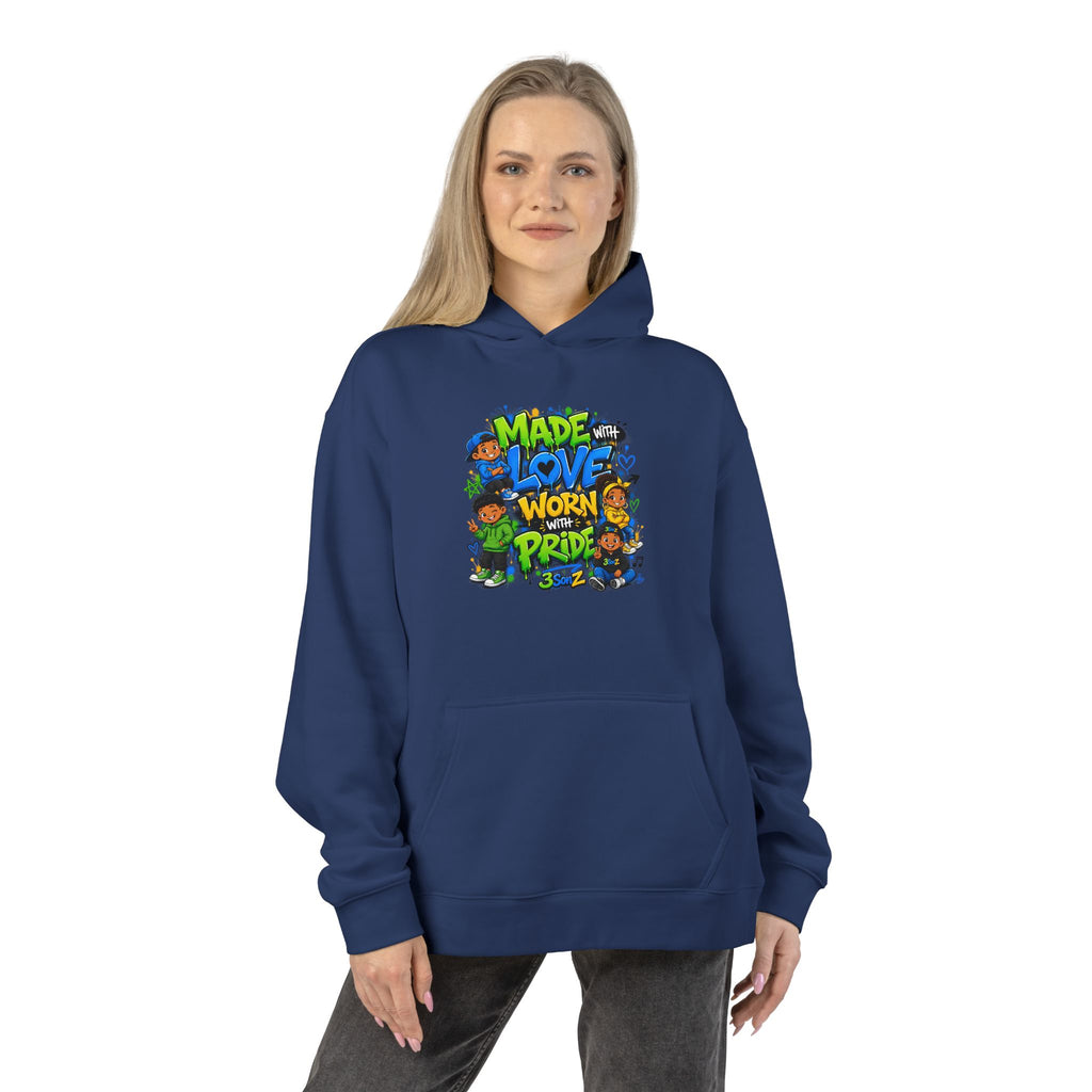 Pride Hoodie — "Made with Love Worn with Pride" Floral Rainbow Design