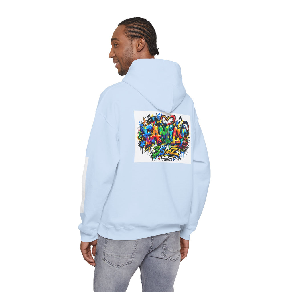 Graffiti Family Hoodie – Colorful Street Art Pullover ("Family" & "3Sonz")