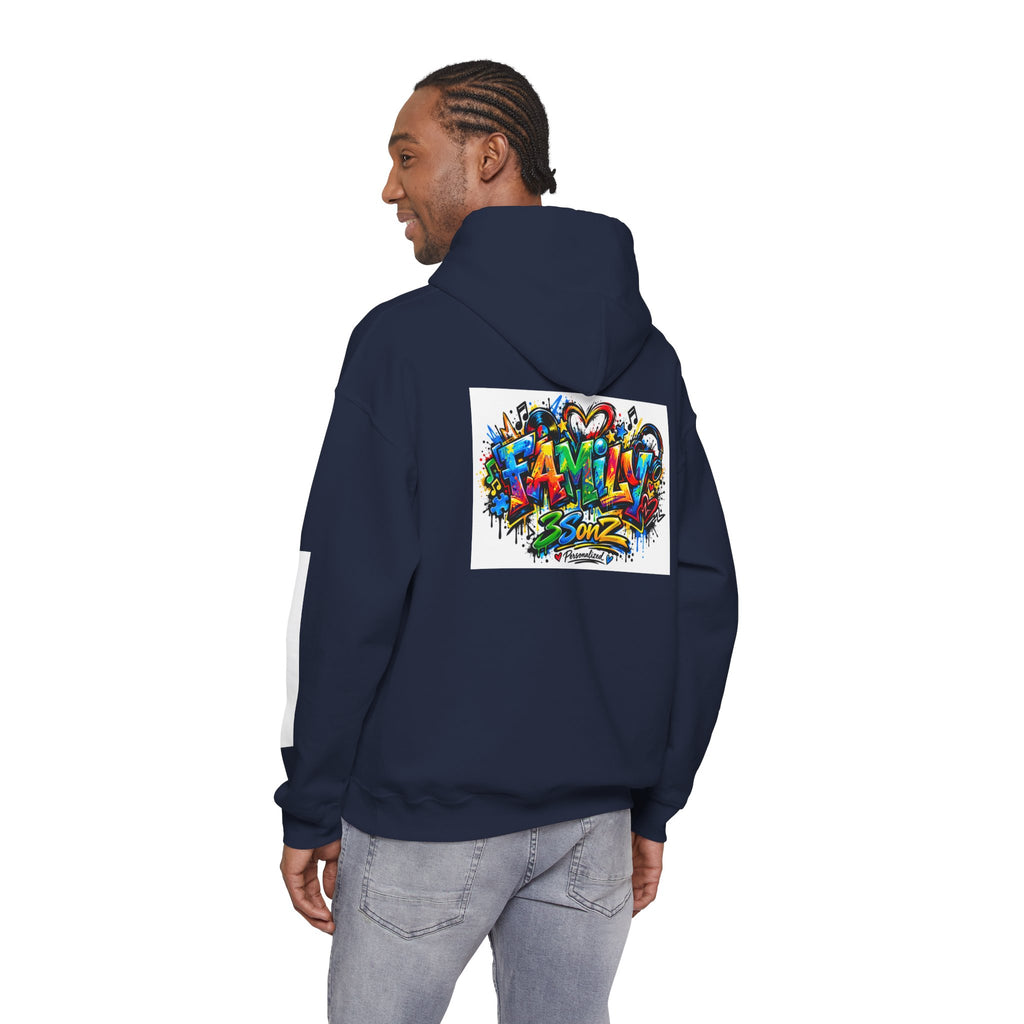 Graffiti Family Hoodie – Colorful Street Art Pullover ("Family" & "3Sonz")
