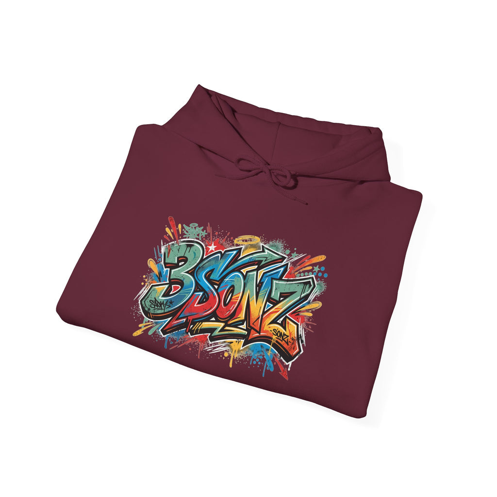 Graffiti Family Hoodie – Colorful Street Art Pullover ("Family" & "3Sonz")