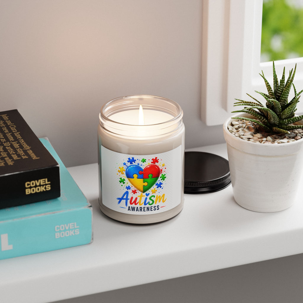 Autism Awareness Puzzle Heart Candle | Scented Soy 9oz