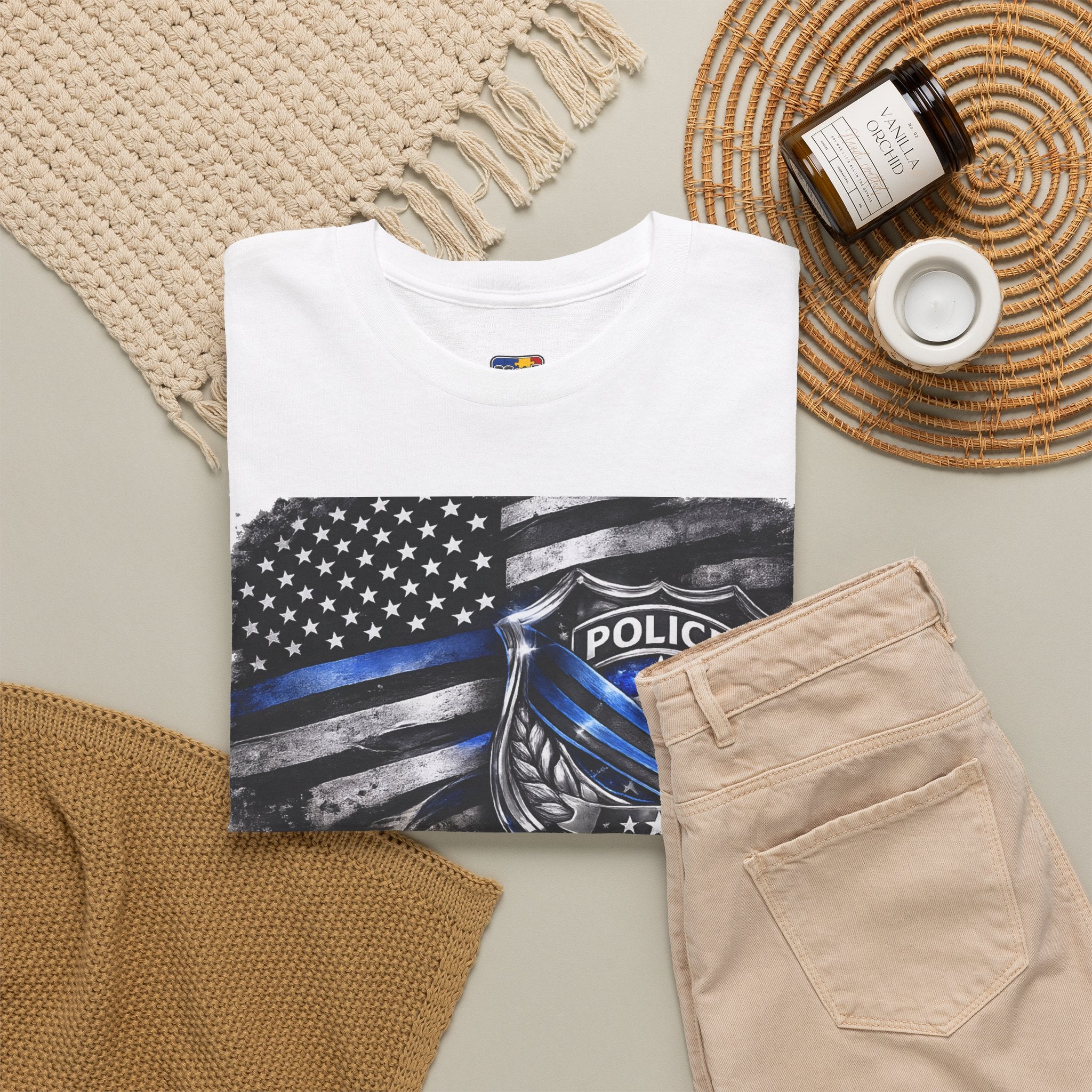 Back the Blue Police Badge Tee | One Line Many Roles One Mission