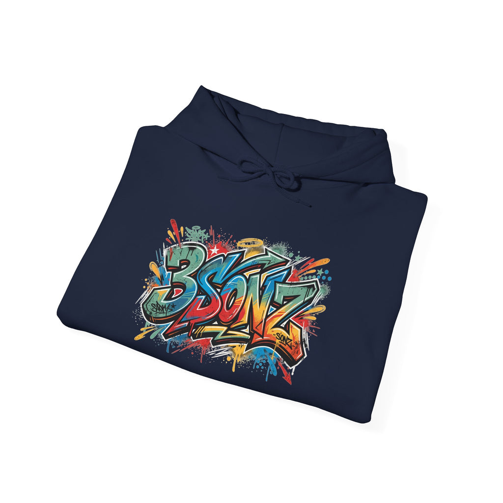 Graffiti Family Hoodie – Colorful Street Art Pullover ("Family" & "3Sonz")
