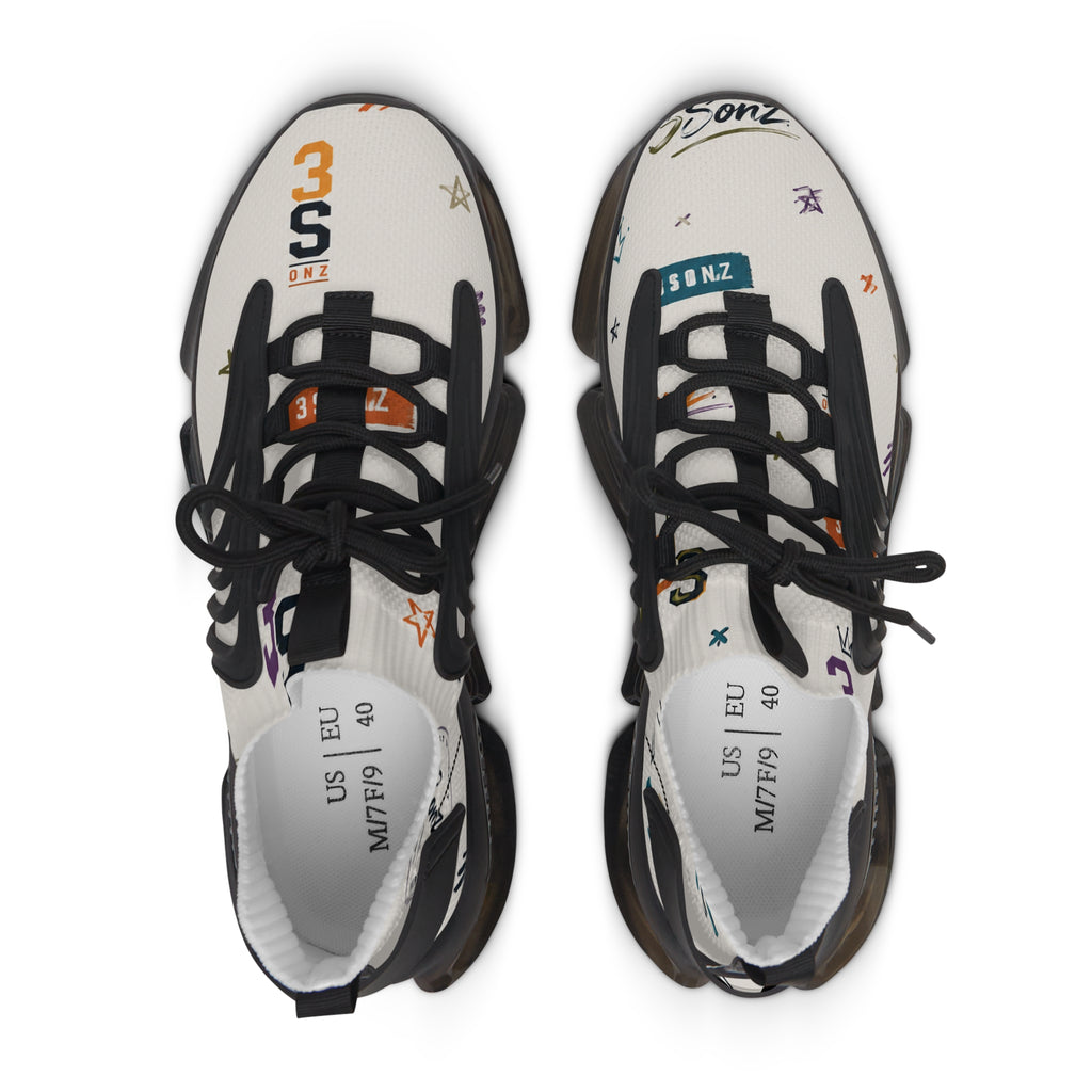 3SonZ Multicolor Number & Star Pattern Women's Mesh Sneakers | Breathable Athletic Shoes
