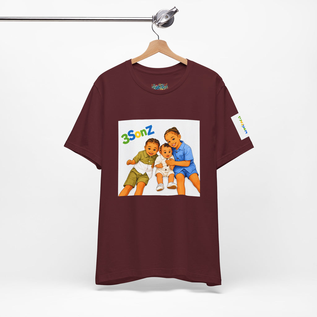 3Sonz Kids Illustration Tee | Siblings Cartoon Portrait T-Shirt