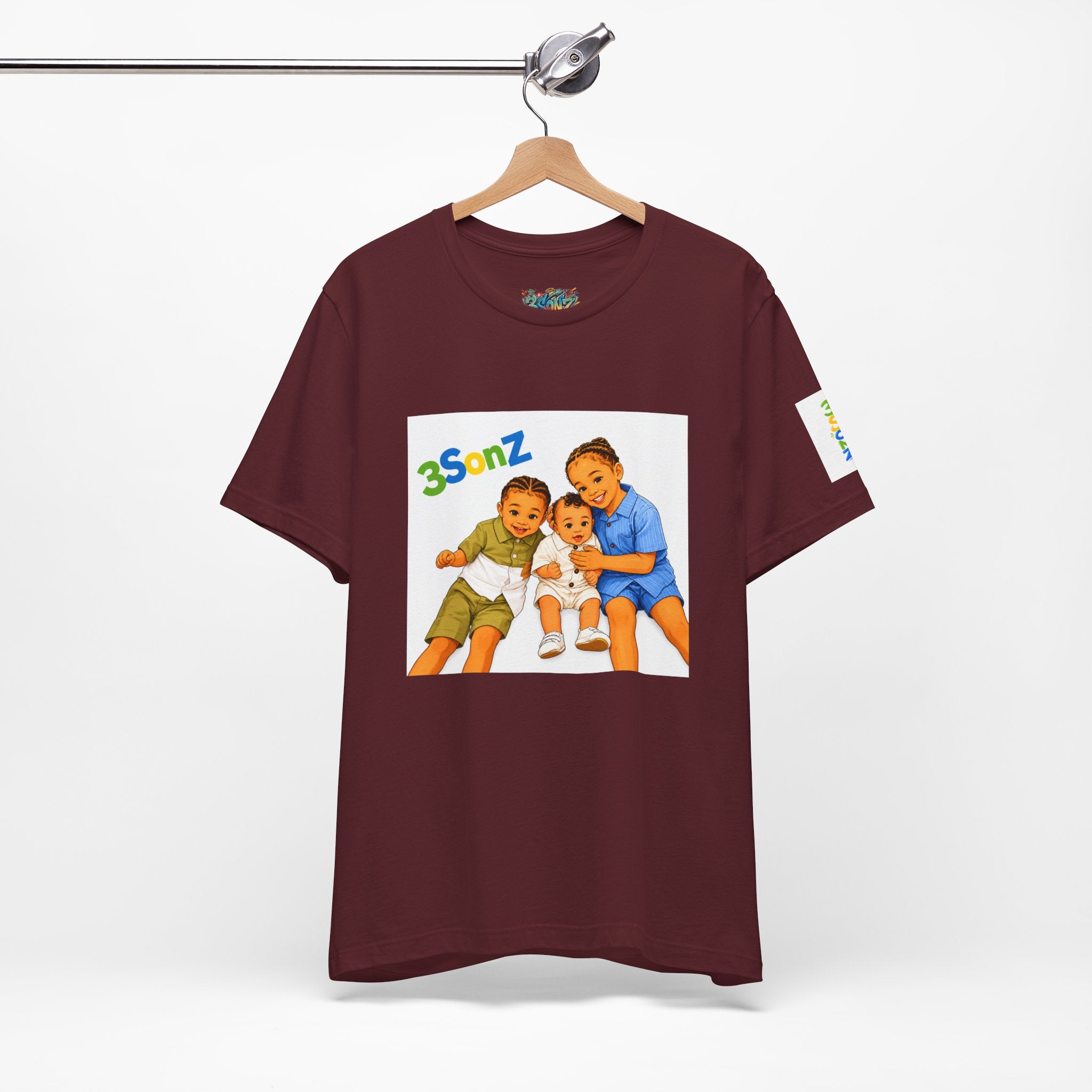 3Sonz Kids Illustration Tee | Siblings Cartoon Portrait T-Shirt