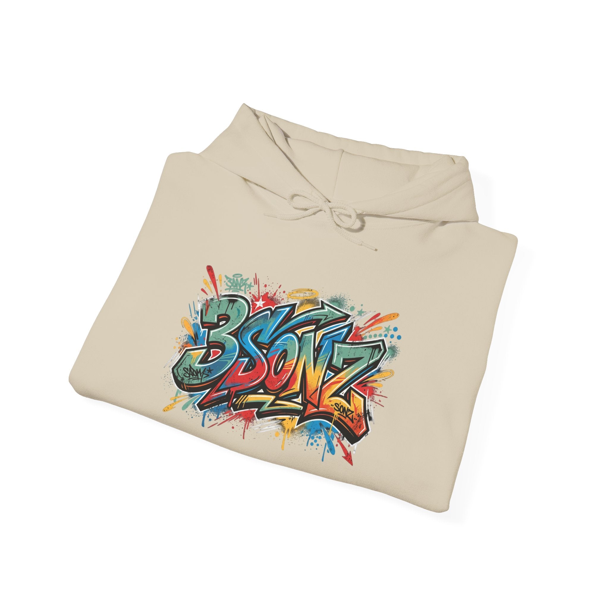 Graffiti Family Hoodie – Colorful Street Art Pullover ("Family" & "3Sonz")
