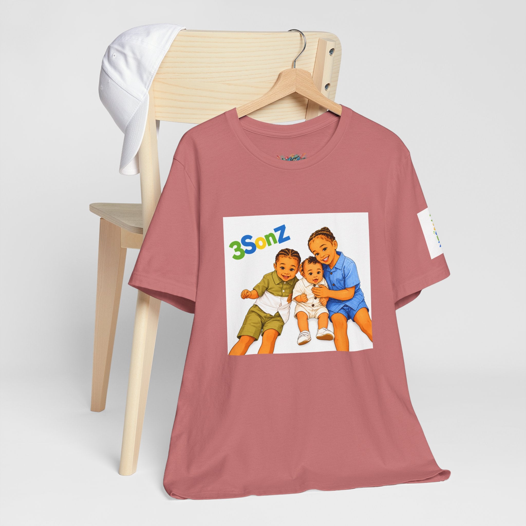 3Sonz Kids Illustration Tee | Siblings Cartoon Portrait T-Shirt