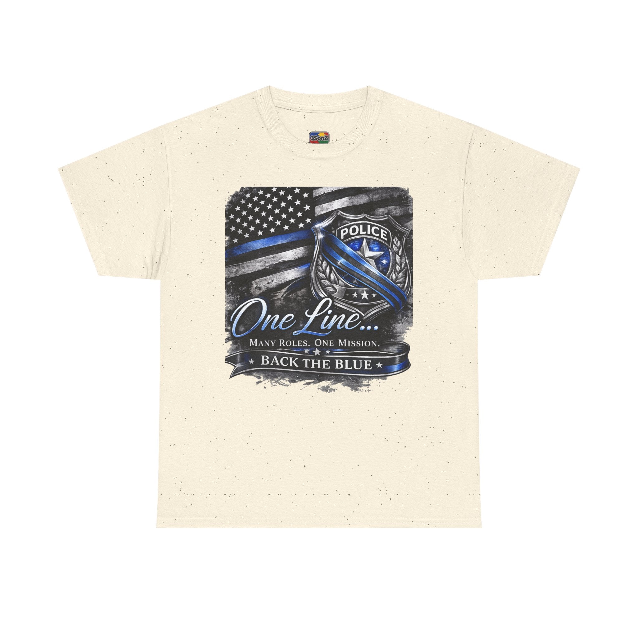 Back the Blue Police Badge Tee | One Line Many Roles One Mission