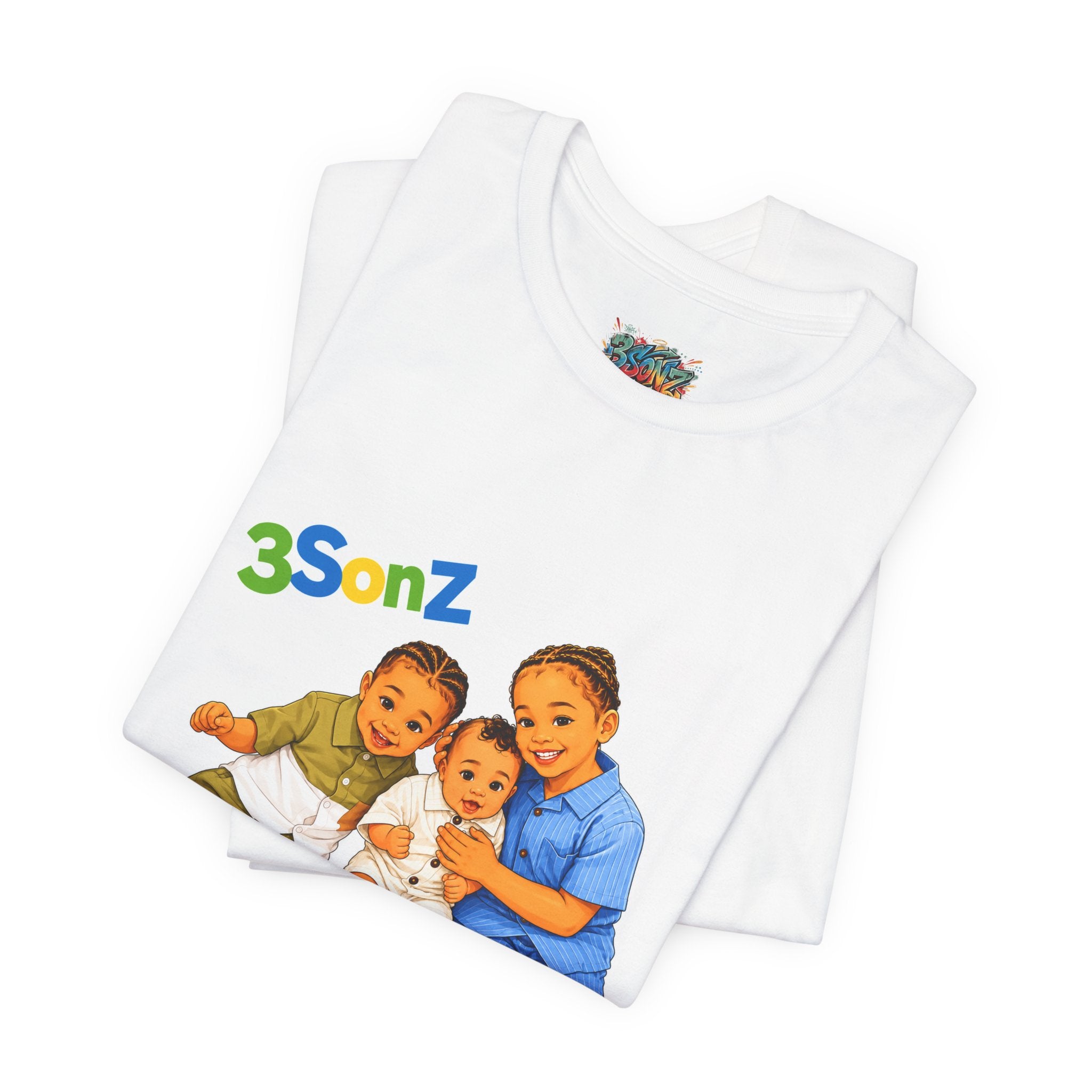 3Sonz Kids Illustration Tee | Siblings Cartoon Portrait T-Shirt