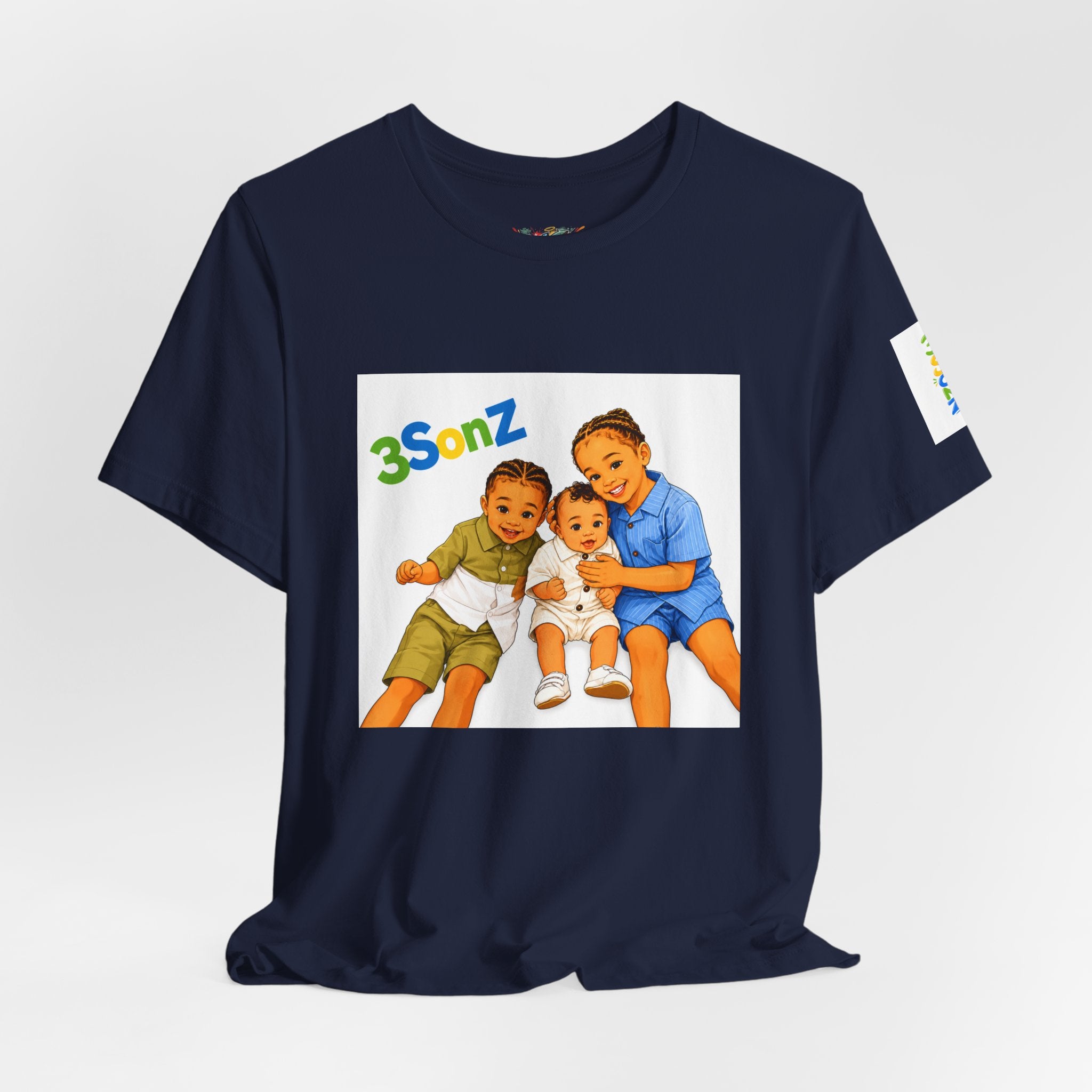 3Sonz Kids Illustration Tee | Siblings Cartoon Portrait T-Shirt